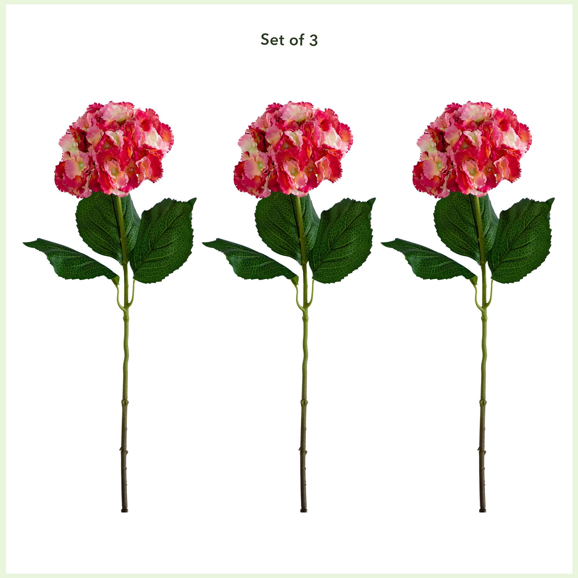 30&#x22; Pink Hydrangea Flower Stems, 3ct.