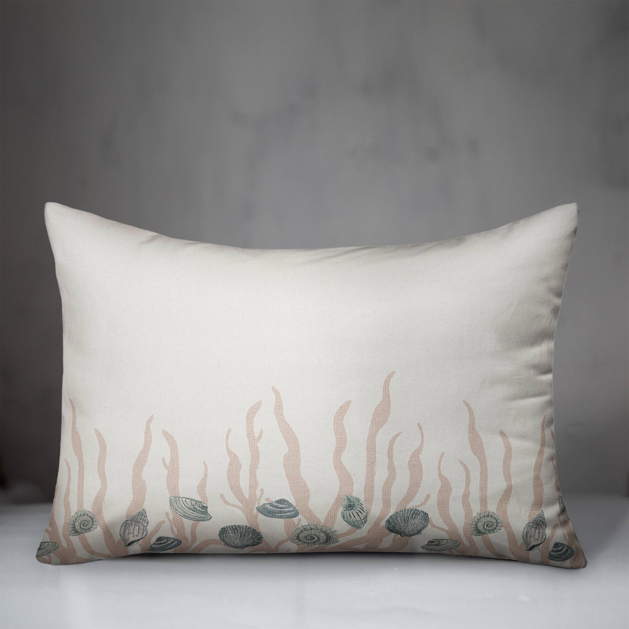 Shell &#x26; Coral Border Throw Pillow