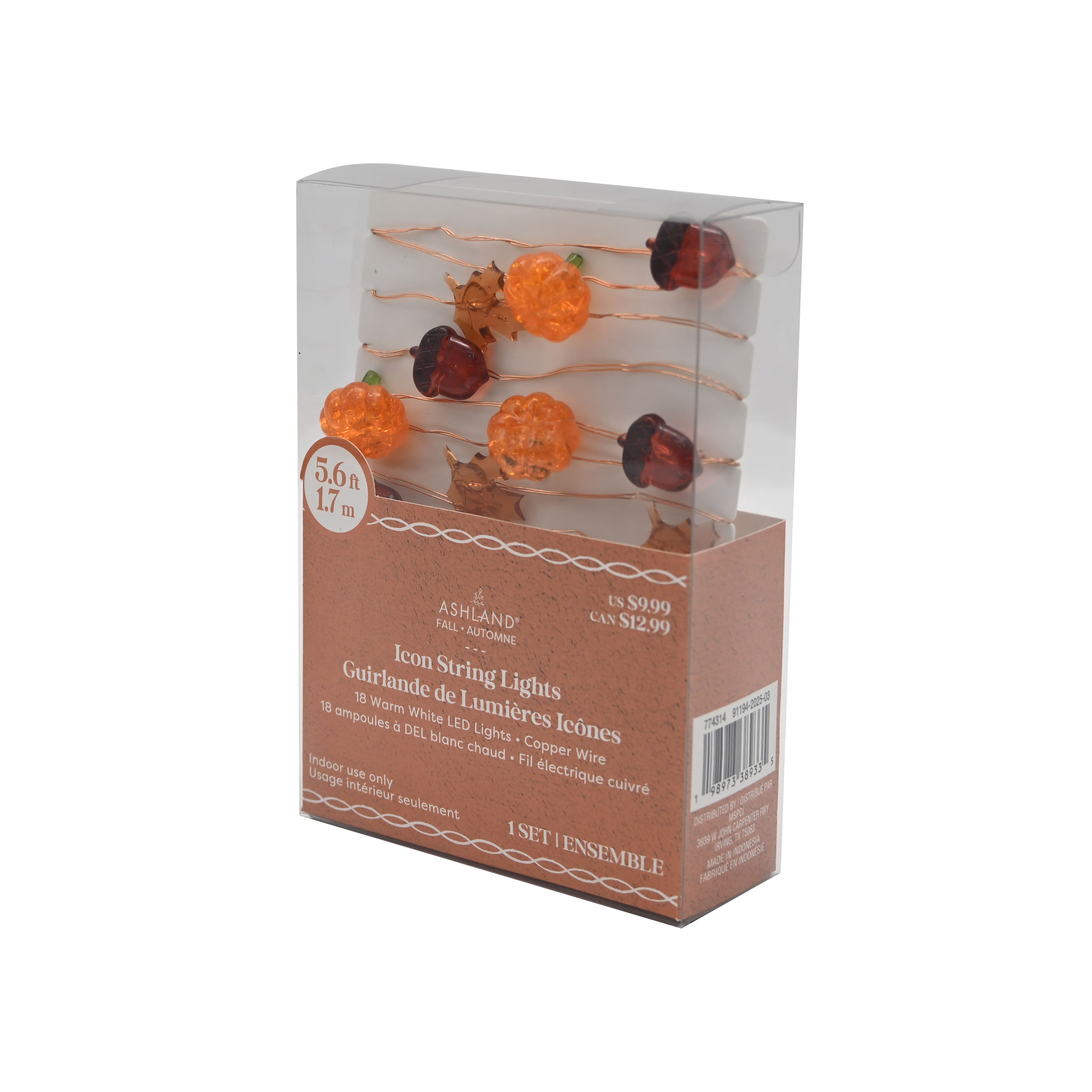 18ct. Warm White LED Fall Icon String Lights by Ashland&#xAE;