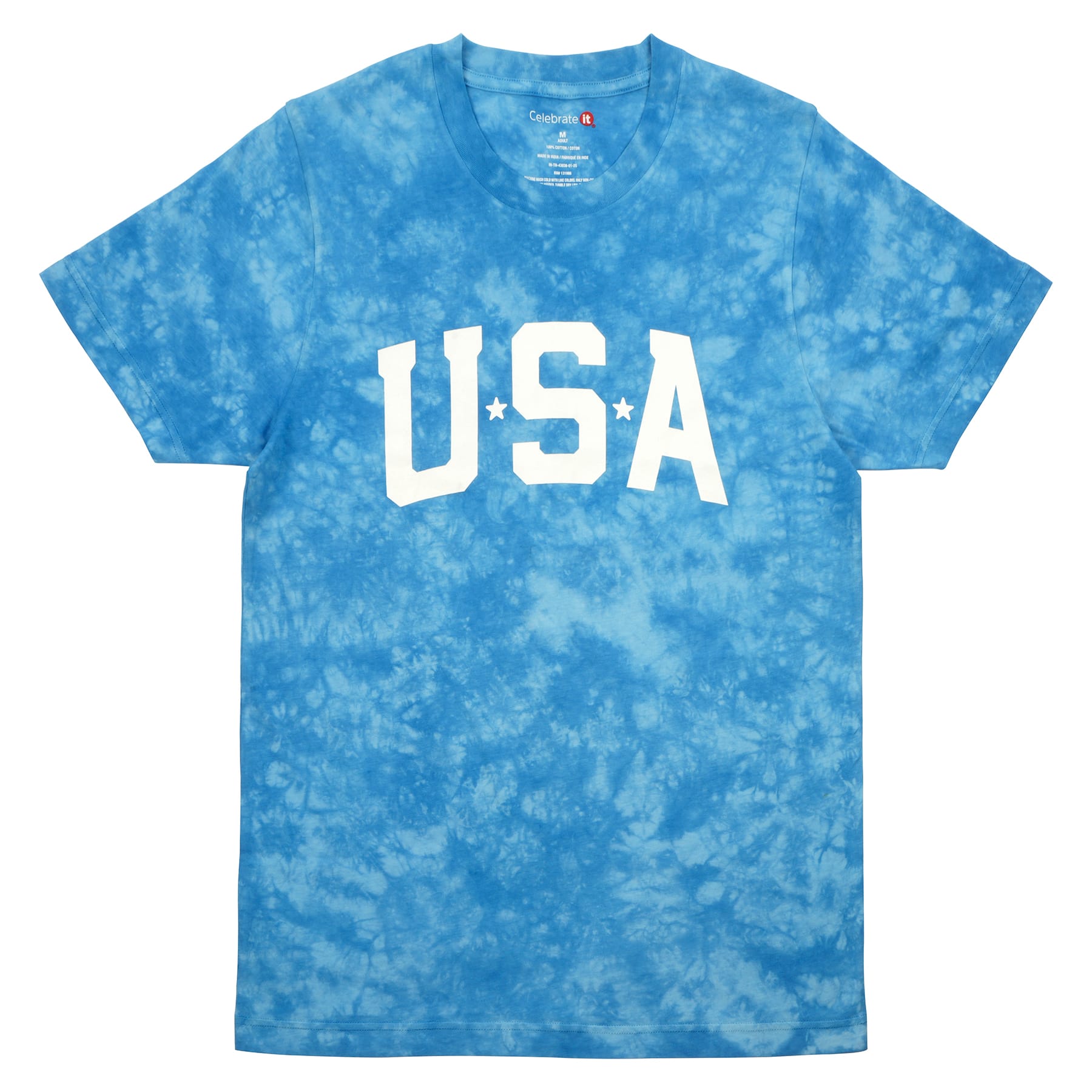 Blue Tie Dye USA Adult T-Shirt by Celebrate It&#x2122;