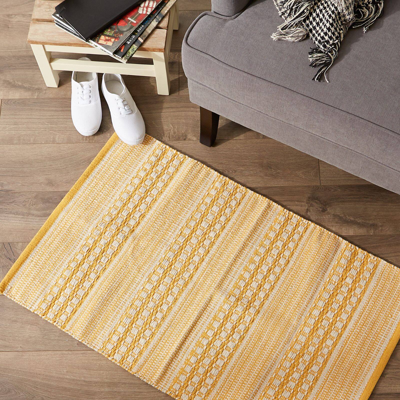 DII&#xAE; Honey Gold Dobby Stripe Hand-Loomed Rug, 2ft. x 3ft.