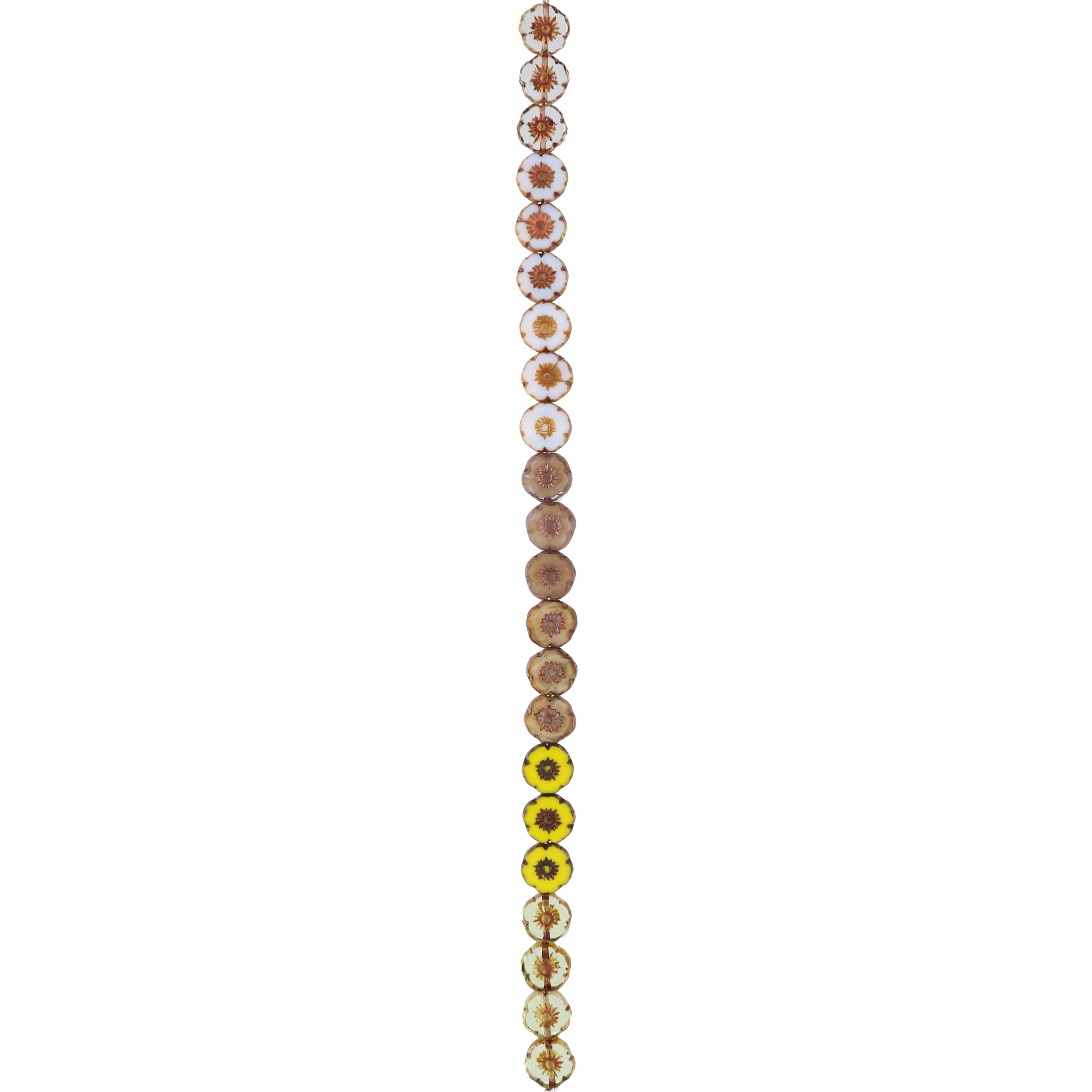 6 Packs: 22 ct. (132 total) Hibiscus Fall Czech Glass Flower Beads, 8.6mm by Bead Landing™