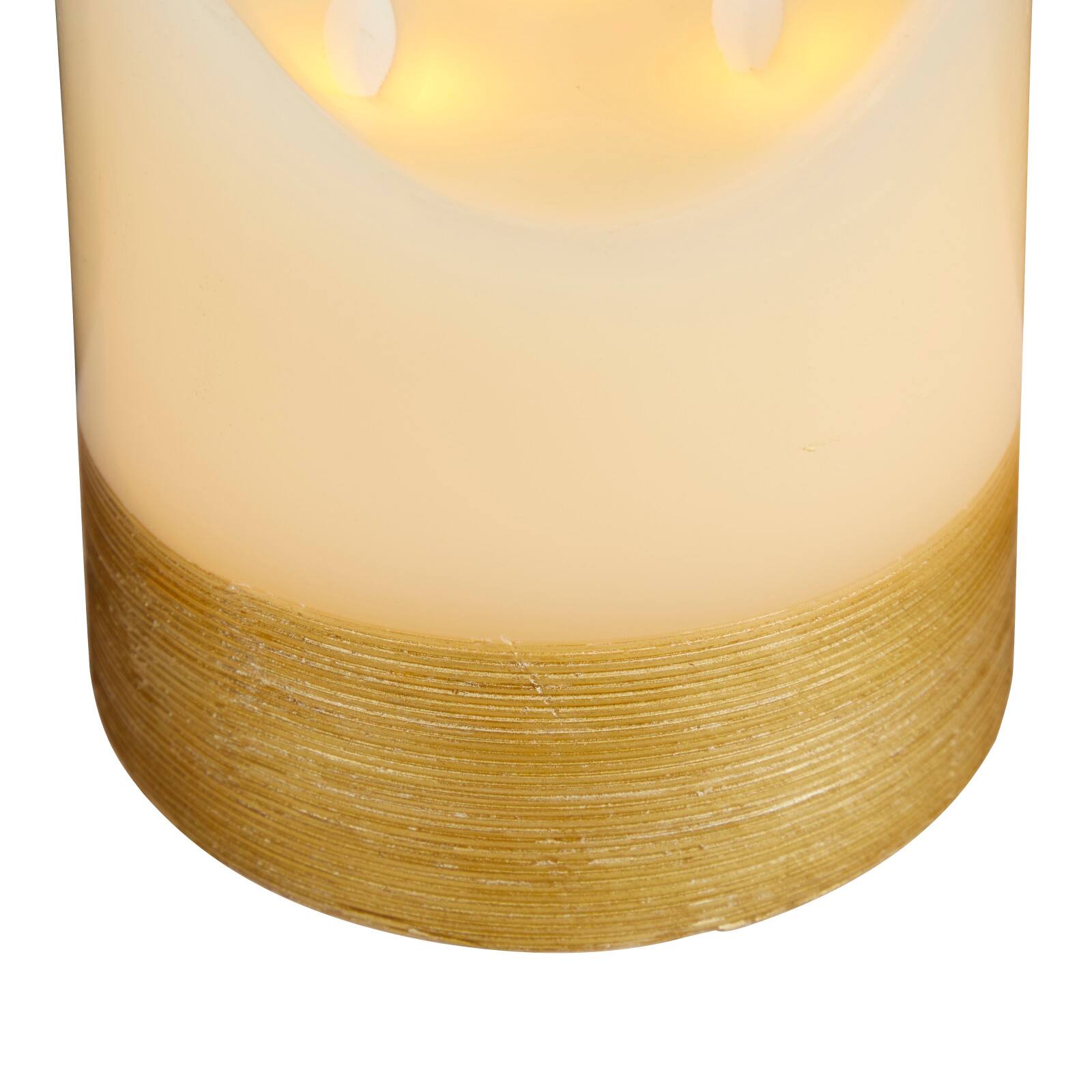 Cream &#x26; Gold Traditional Flameless Candle