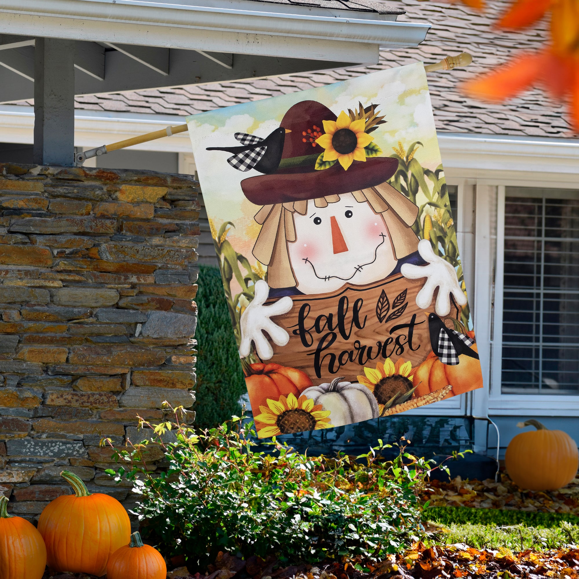 40" x 28" Scarecrow Fall Harvest Outdoor House Flag