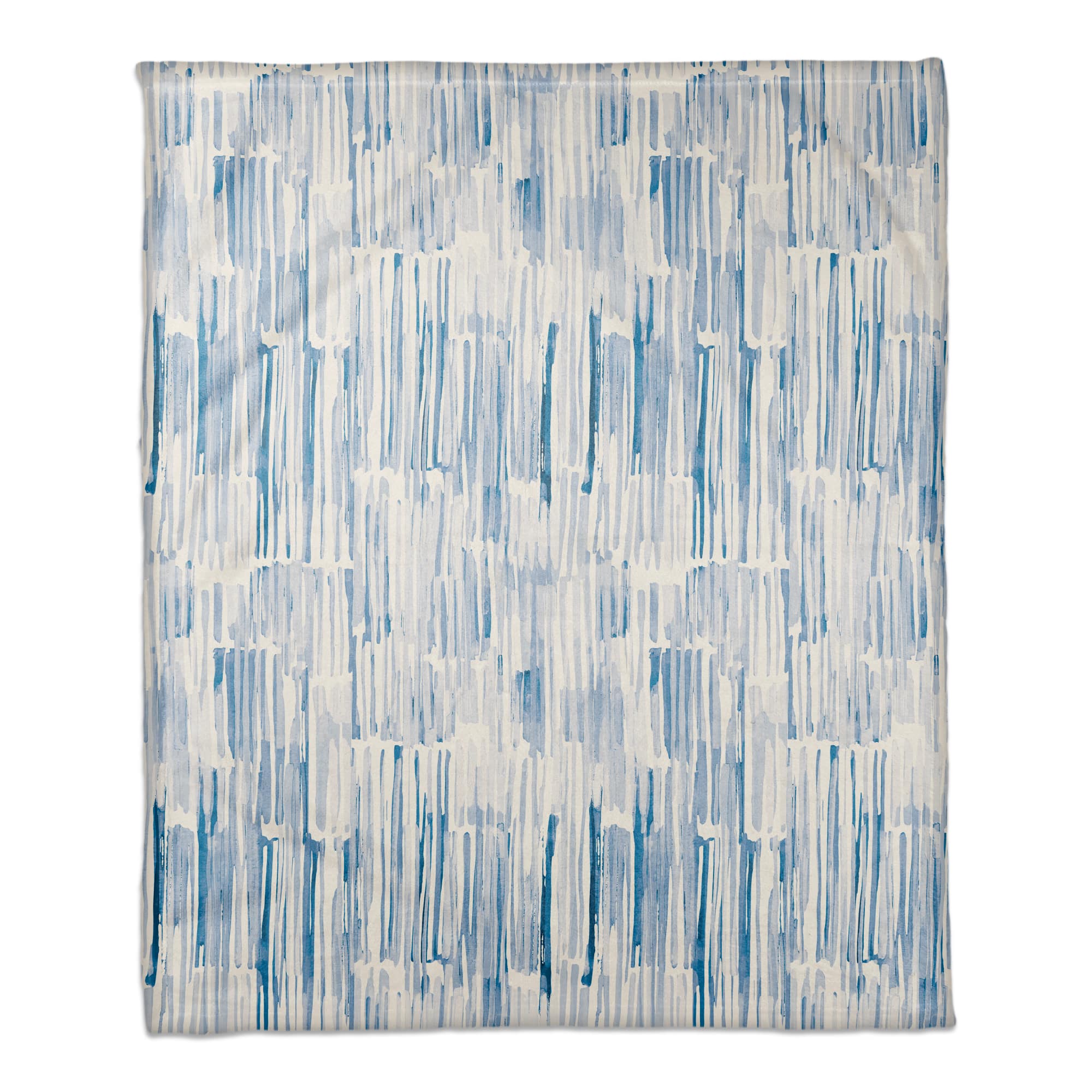 Blue Watercolor Hatch Fleece Throw