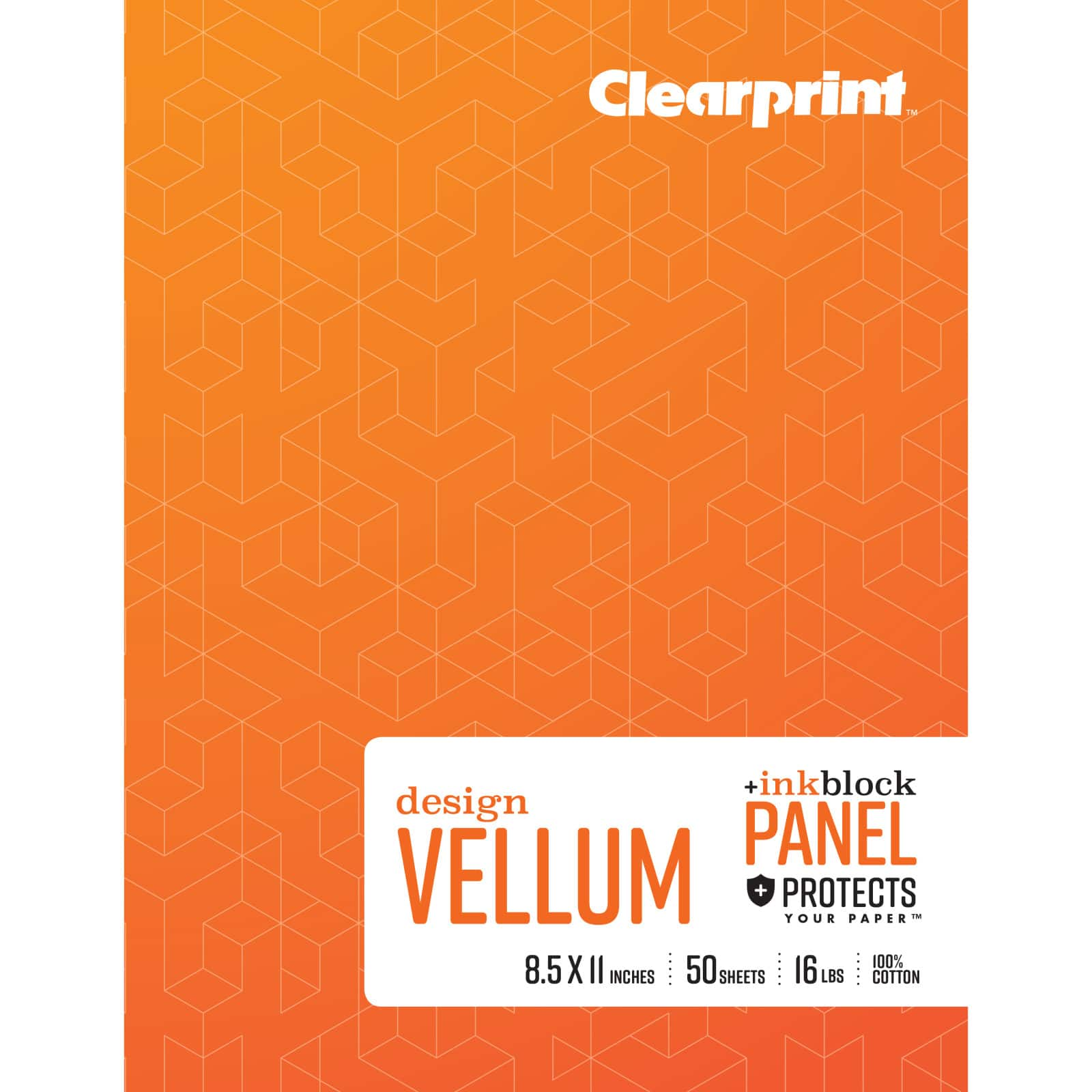 Clearprint&#xAD;&#x2122; Design Vellum Book with Inkblock Panel&#x2122;, 8.5&#x22; x 11&#x22;