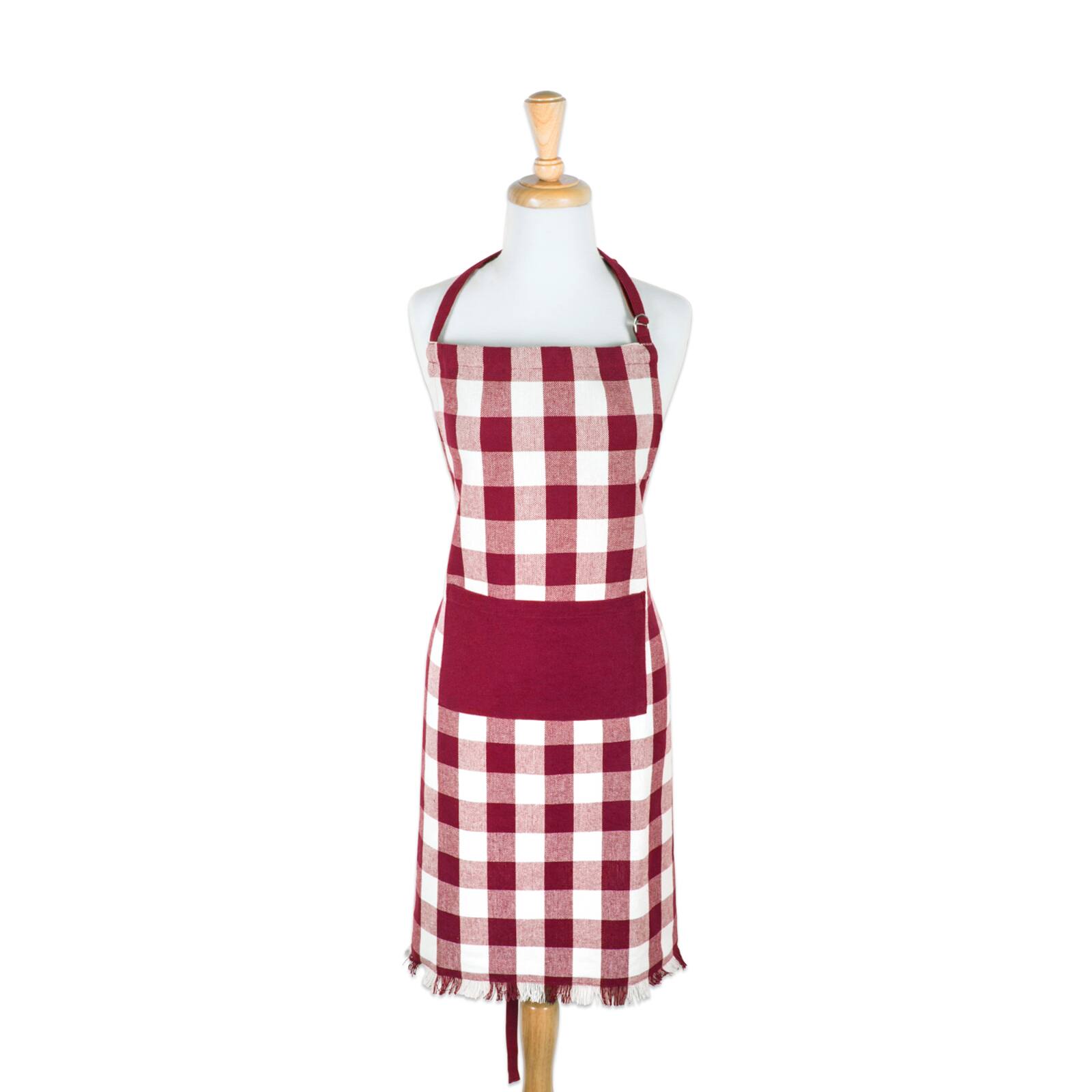 Wine Heavyweight Check Fringed Chef Apron