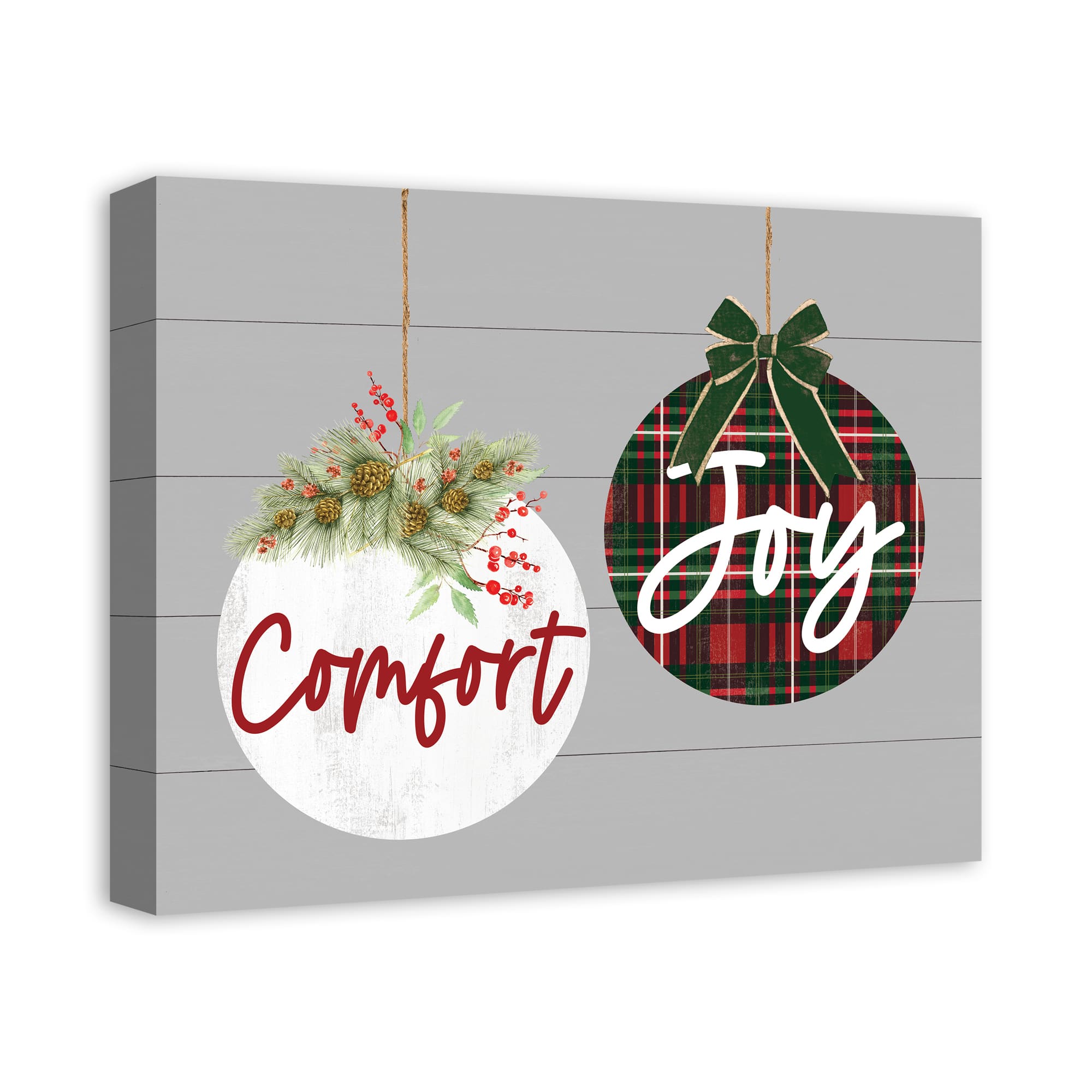 Comfort and Joy Ornaments 20x16 Canvas Wall Art