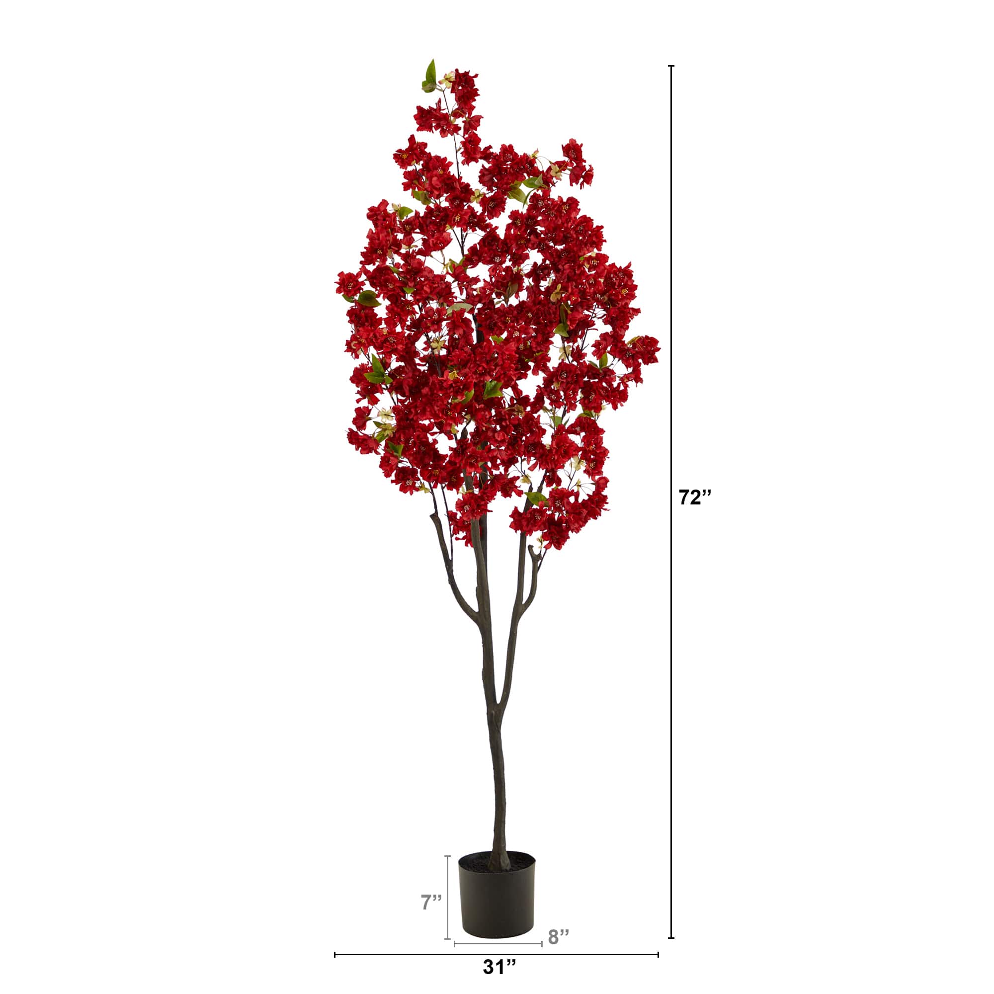 6ft. Potted Red Cherry Blossom Artificial Tree