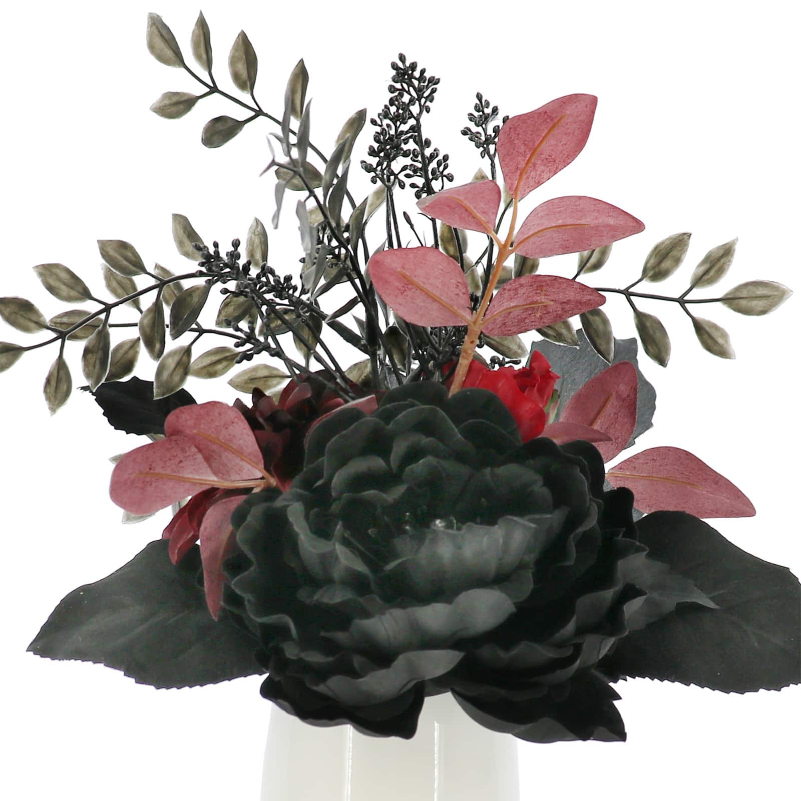 11&#x22; Pink &#x26; Black Mixed Rose Arrangement in Ceramic Container by Ashland&#xAE;
