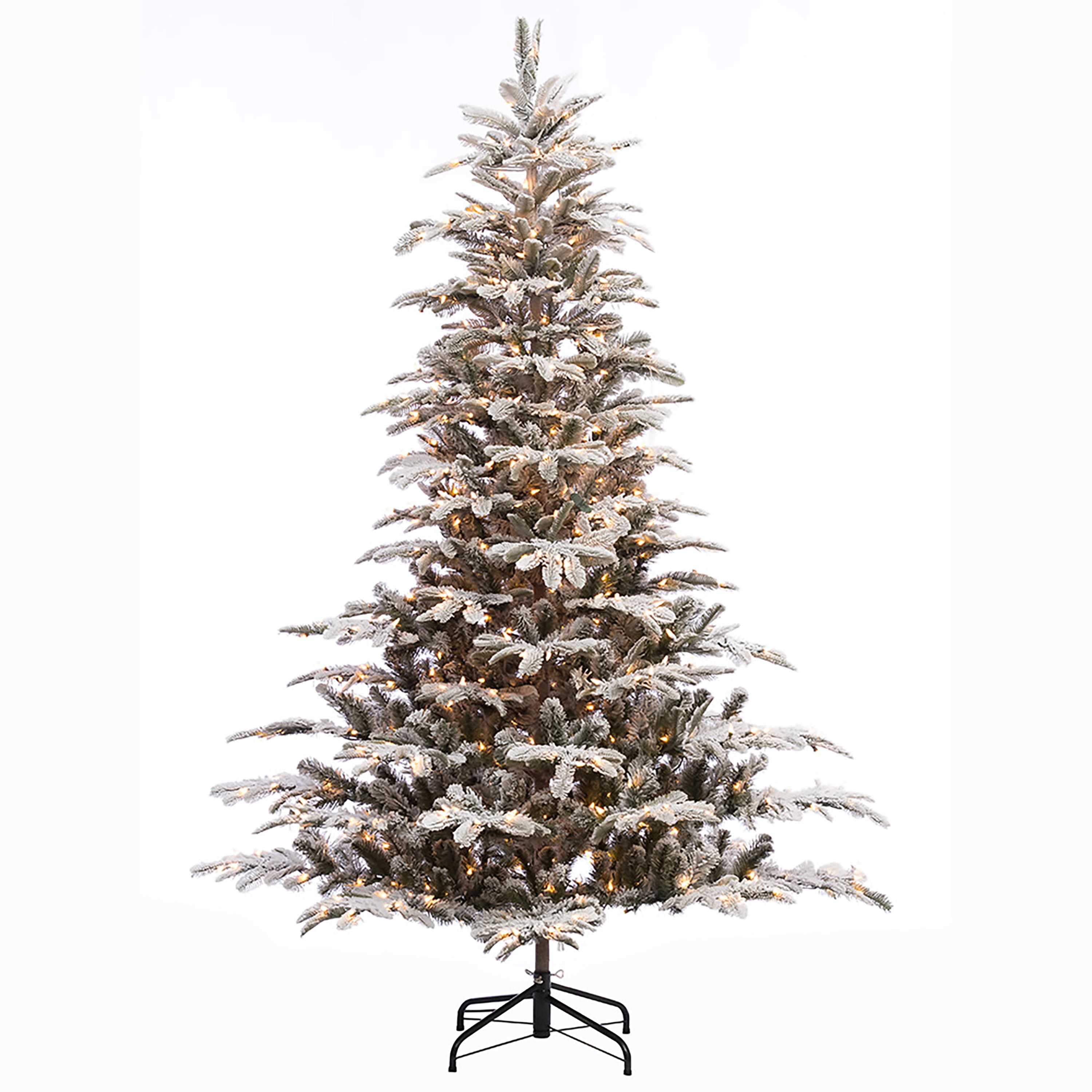 6.5ft. Pre-Lit Flocked Aspen Fir Artificial Christmas Tree, Clear Lights