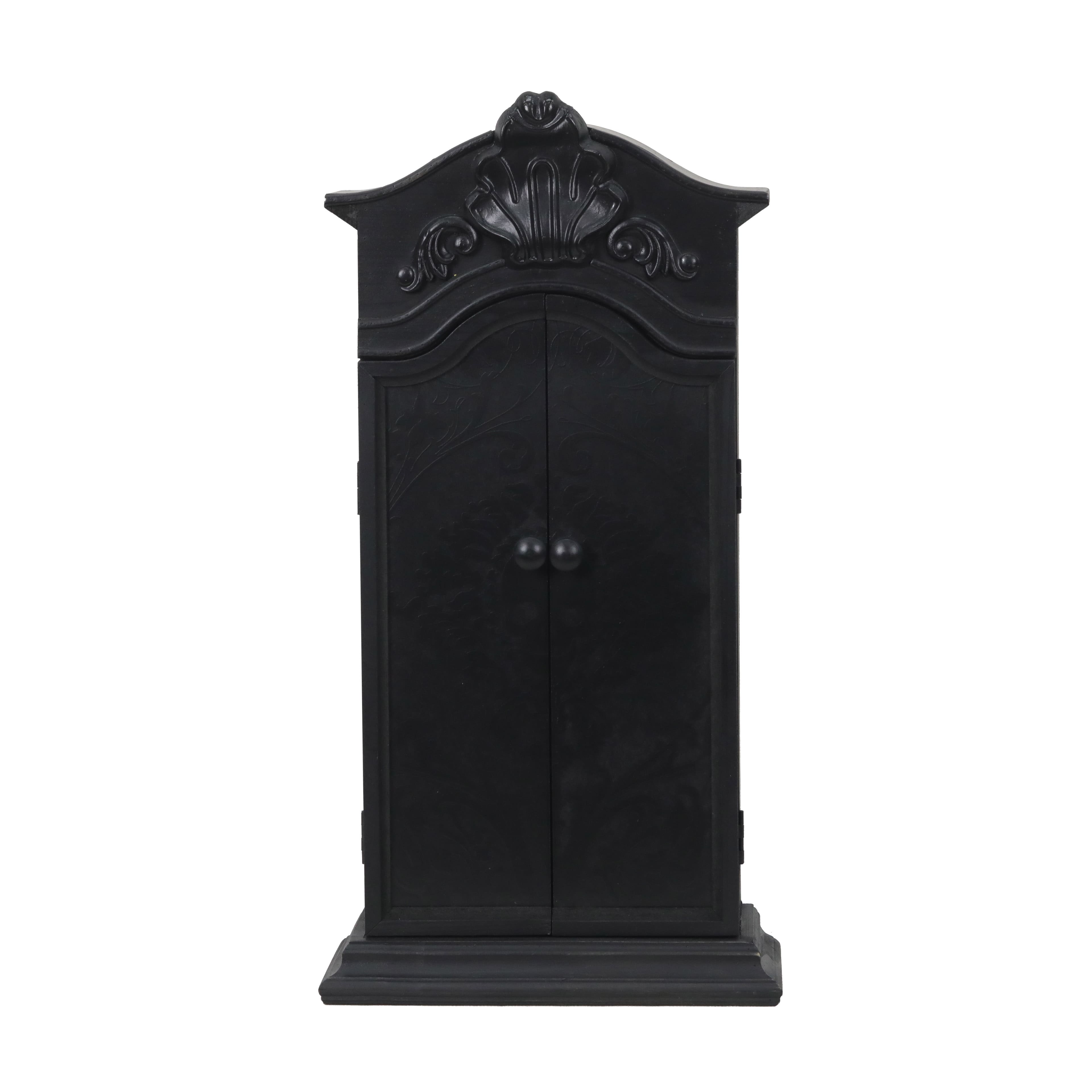 21&#x22; Black Brocade Skull Cabinet Shelf Tabletop D&#xE9;cor by Ashland&#xAE;