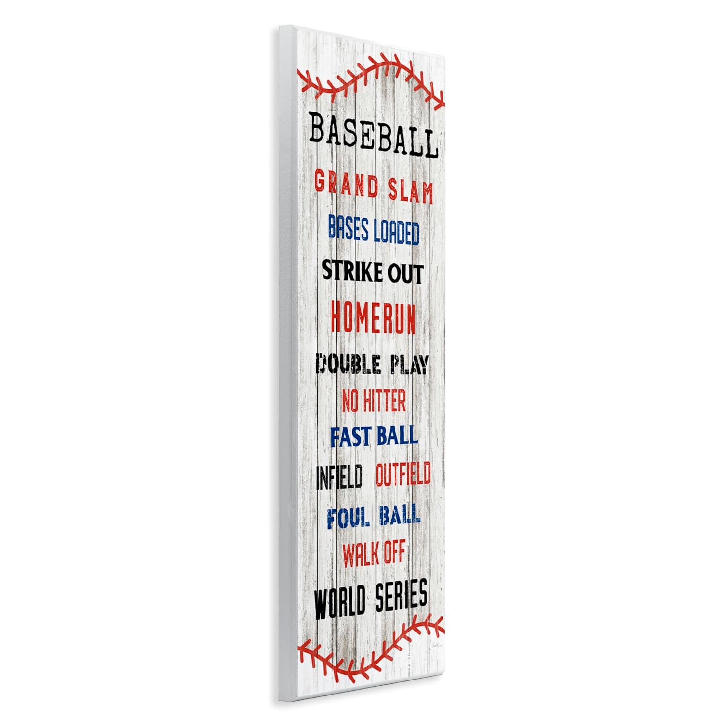 Stupell Industries Baseball Listed Phrases Sign Homerun Sports Strike Out Wall Plaque Art