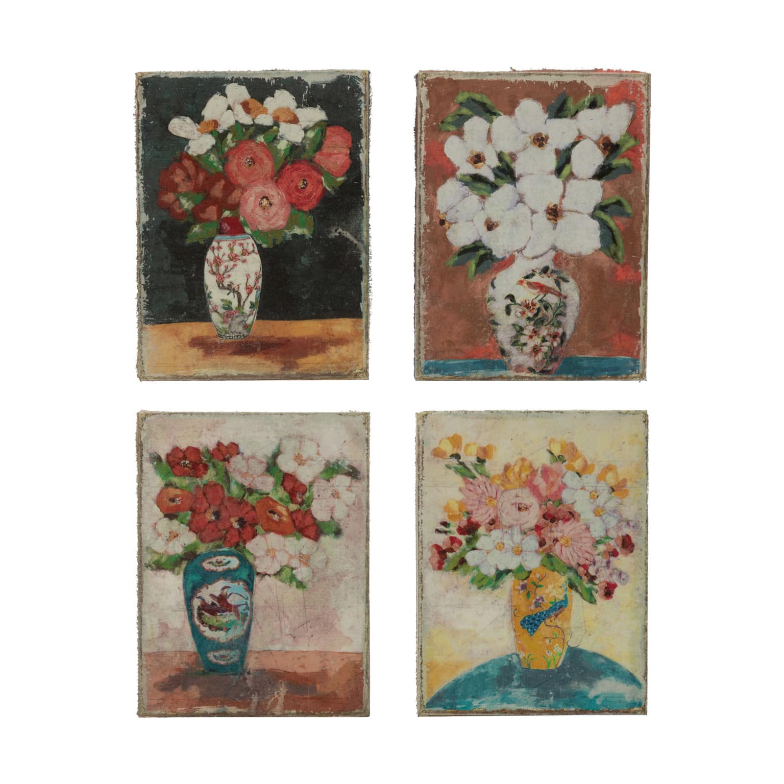 Hello Honey&#xAE; Flowers in Vase Canvas Wall D&#xE9;cor Set