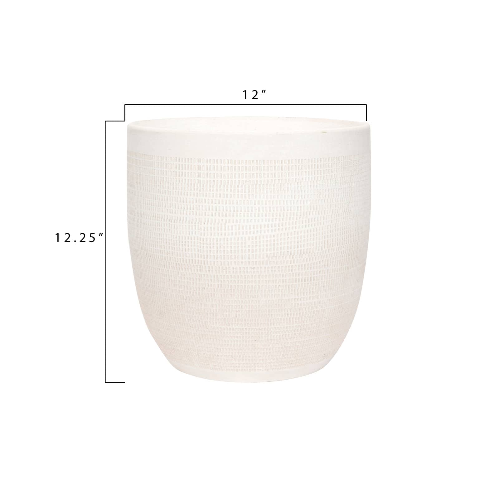Hello Honey® 12.25" Matte White Embossed Stoneware Planter