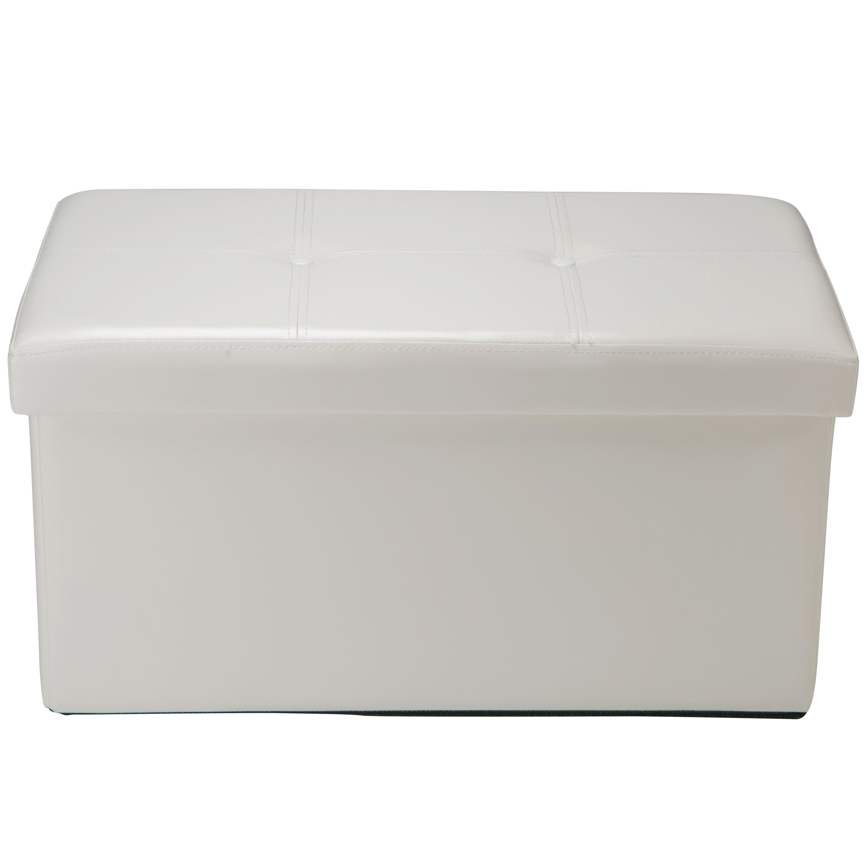 Simplify Faux Leather Double Folding Storage Ottoman