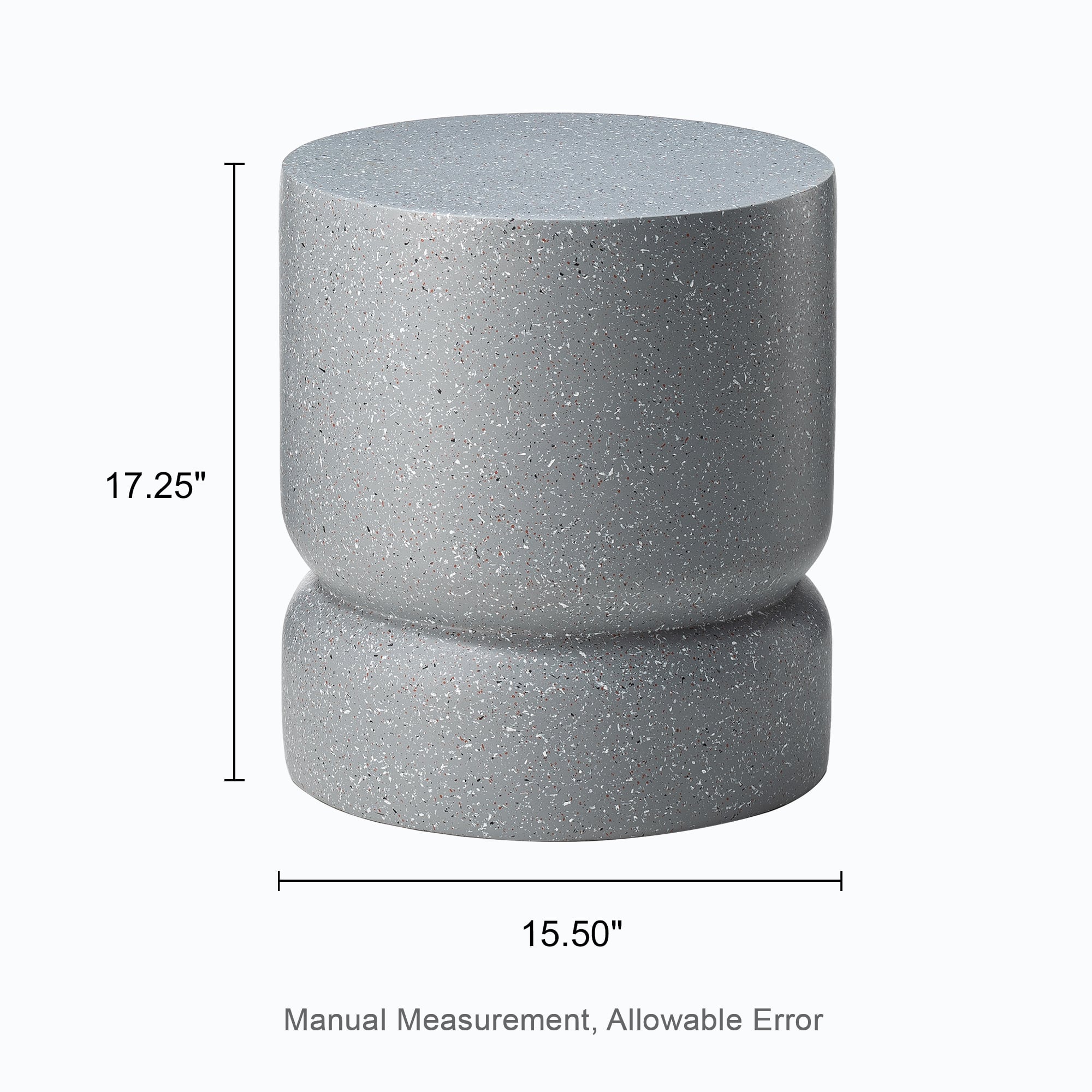 Glitzhome® 17" Multifunctional Faux Terrazzo Stool