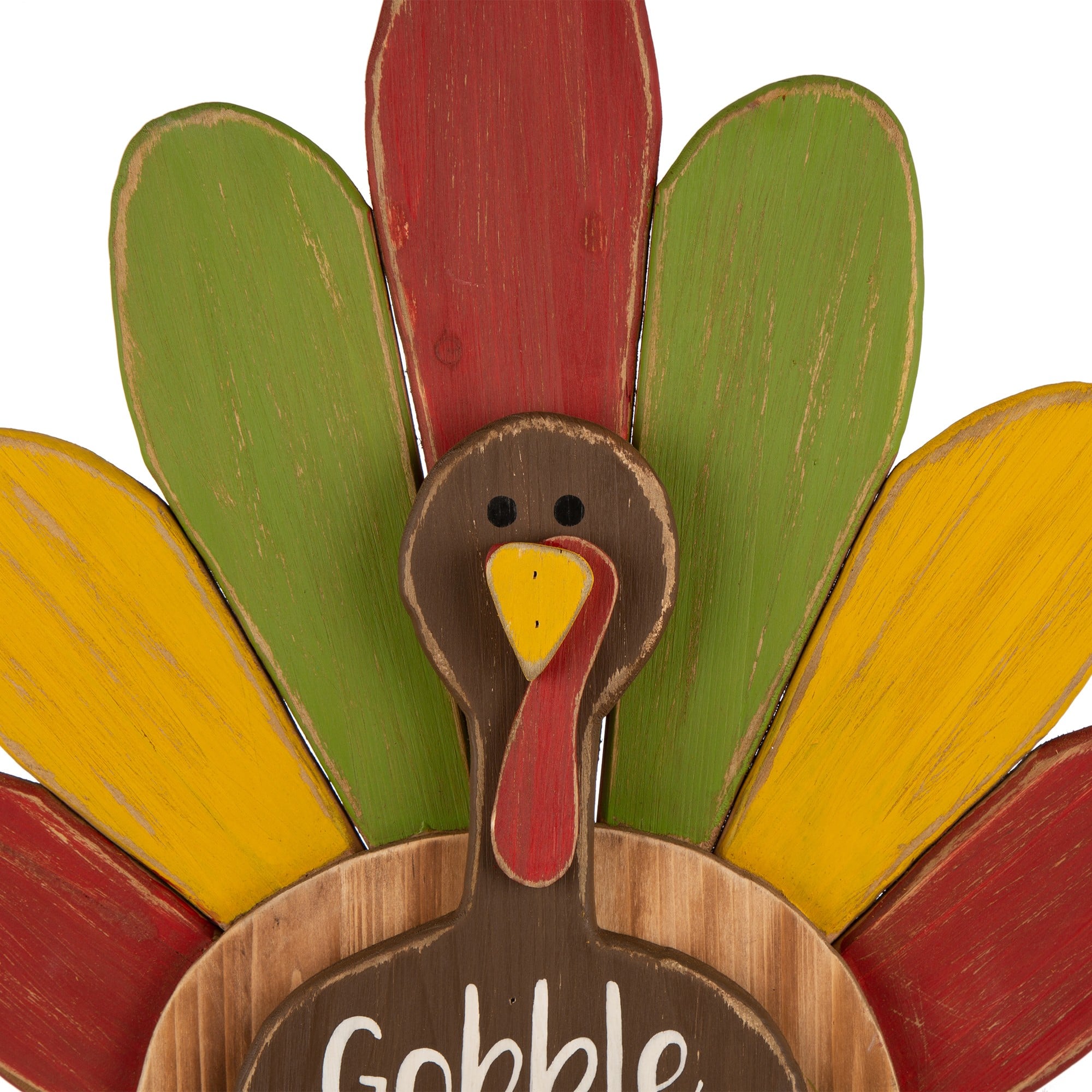 Glitzhome&#xAE; 2ft. Thanksgiving Wooden Turkey Standing D&#xE9;cor
