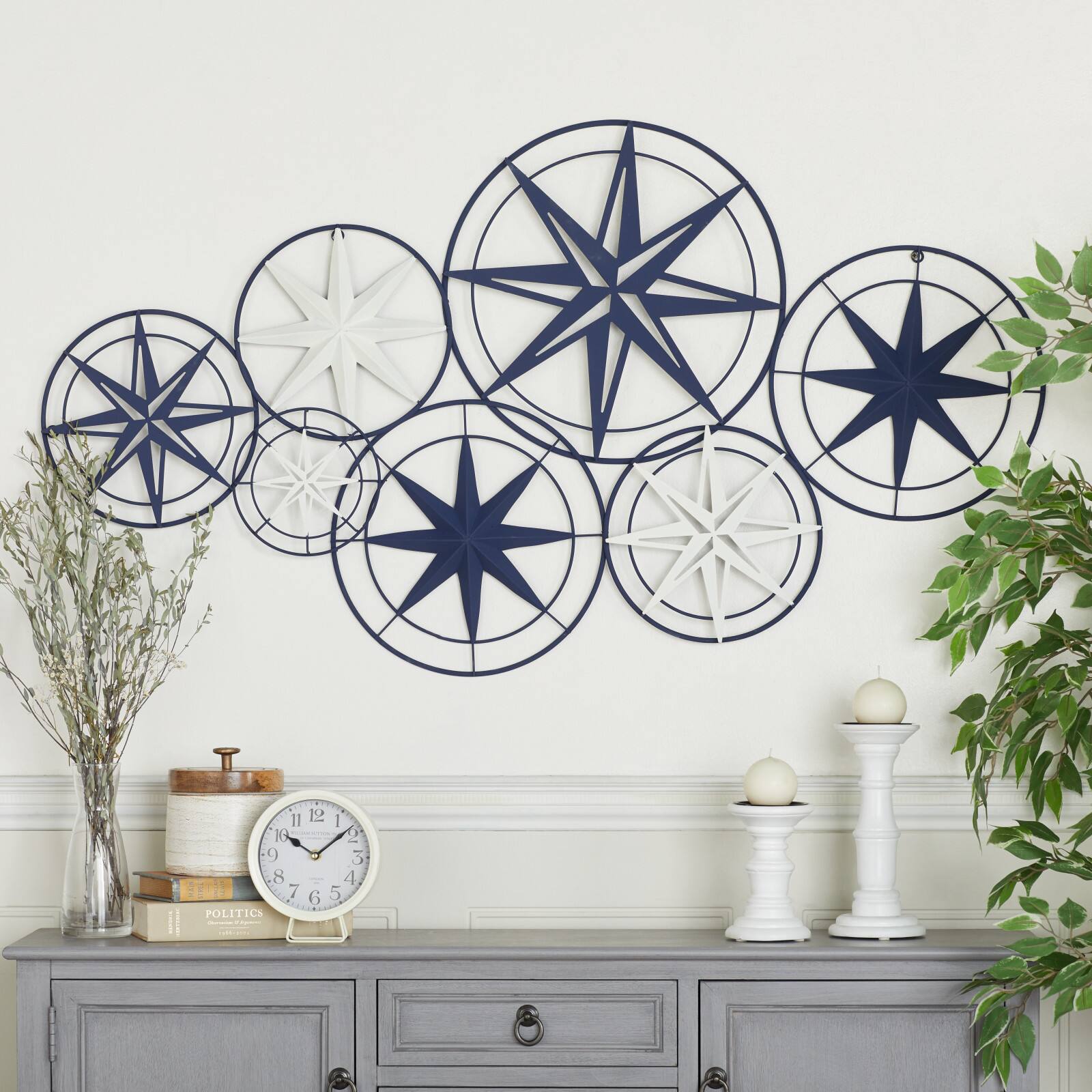 Blue Iron Contemporary Wall Decor, 26&#x22; x 48&#x22; x 1&#x22;
