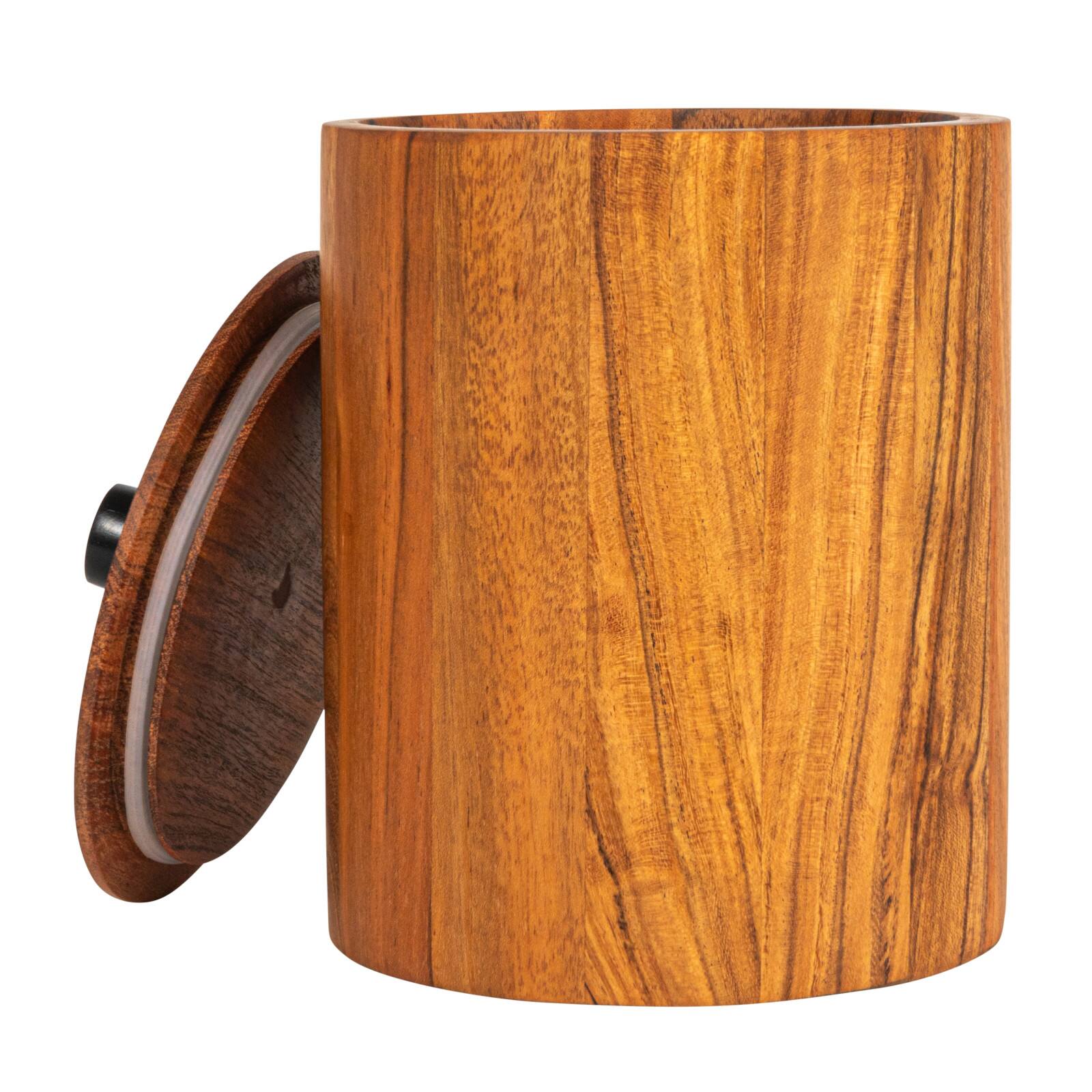 Hello Honey® 8.5" Natural Round Acacia Wood Canister with Handle