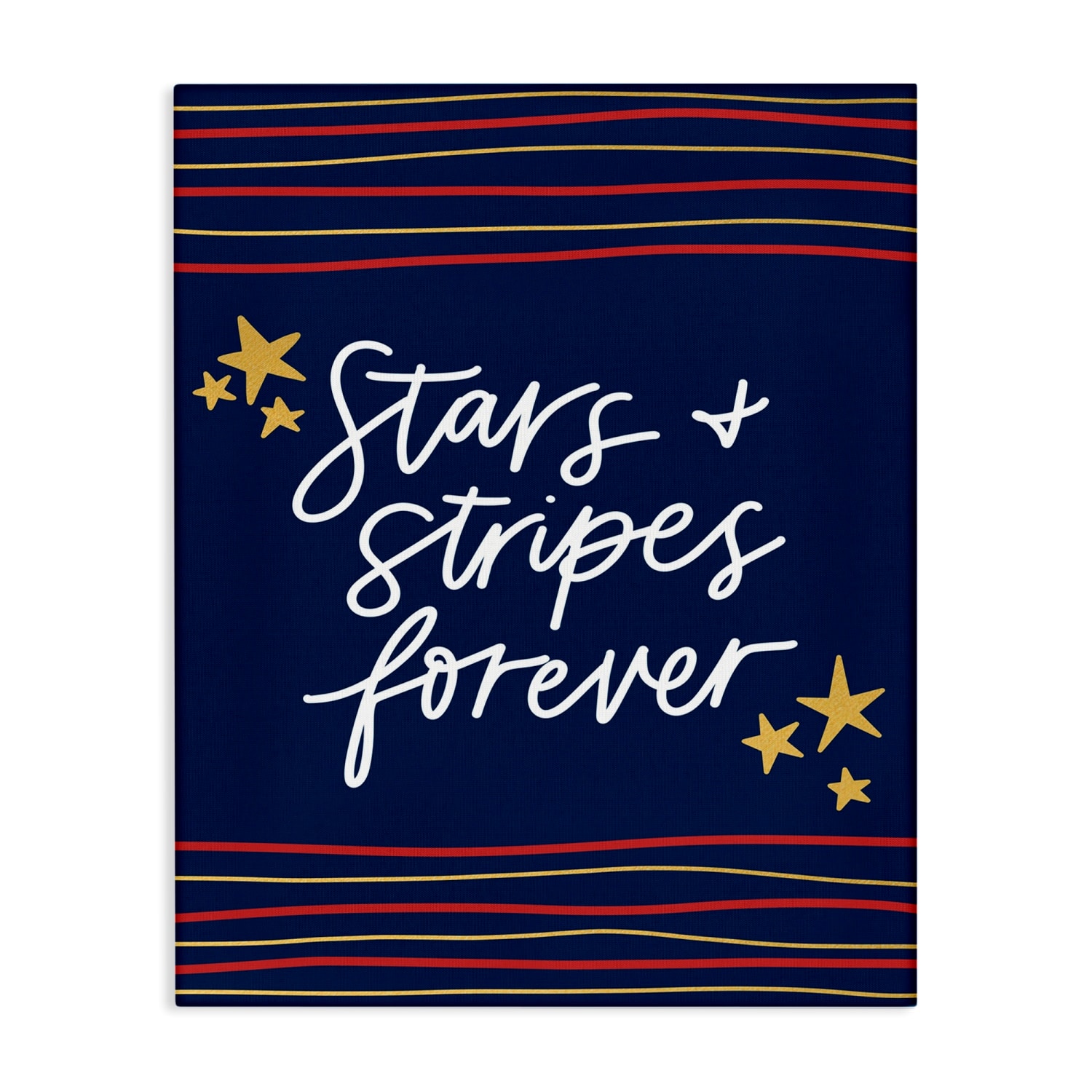 Stupell Industries Stars Stripes Forever Americana Independence Day Canvas Wall Art