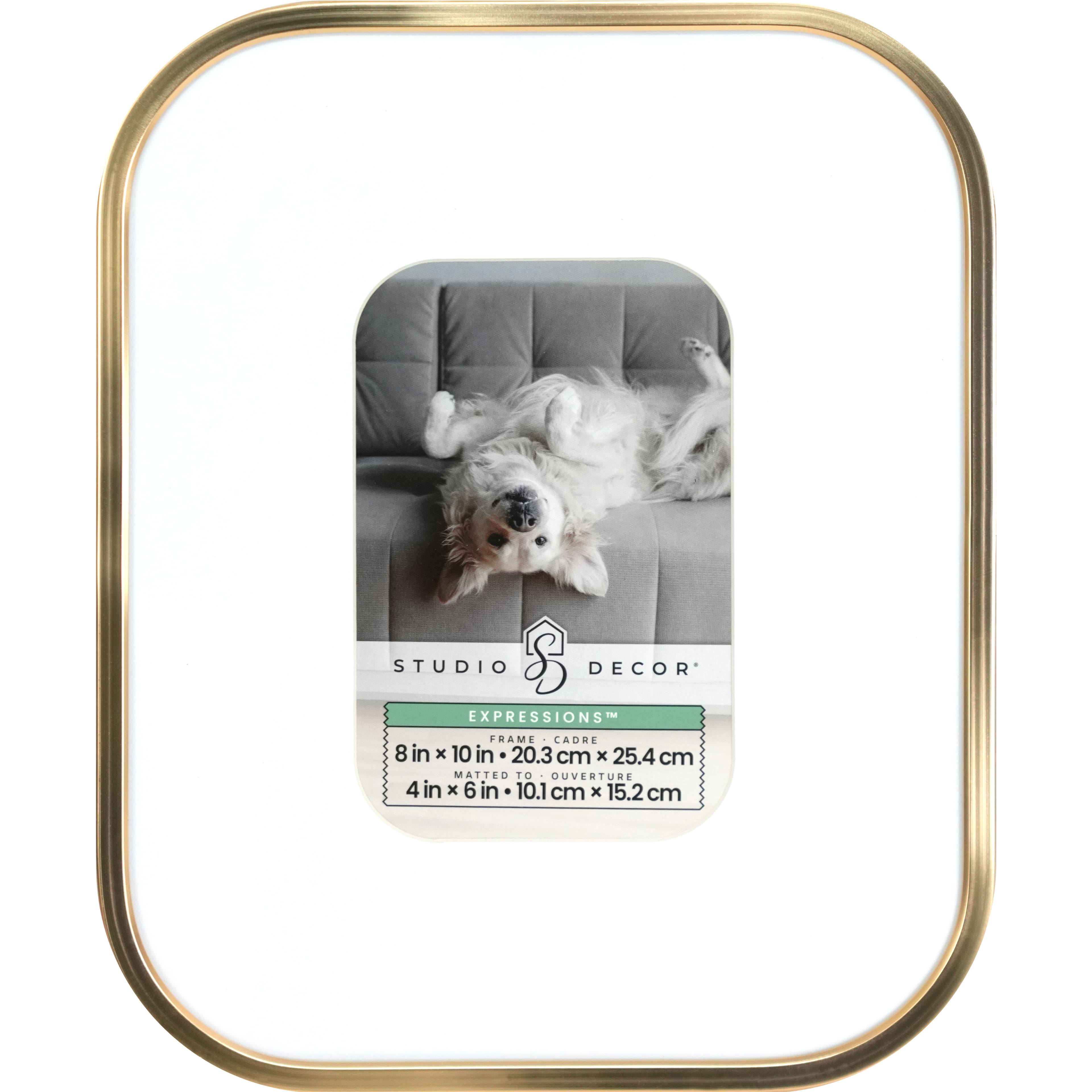 Expressions™ Gold Round Corner Aluminum Frame with Mat by Studio Decor®