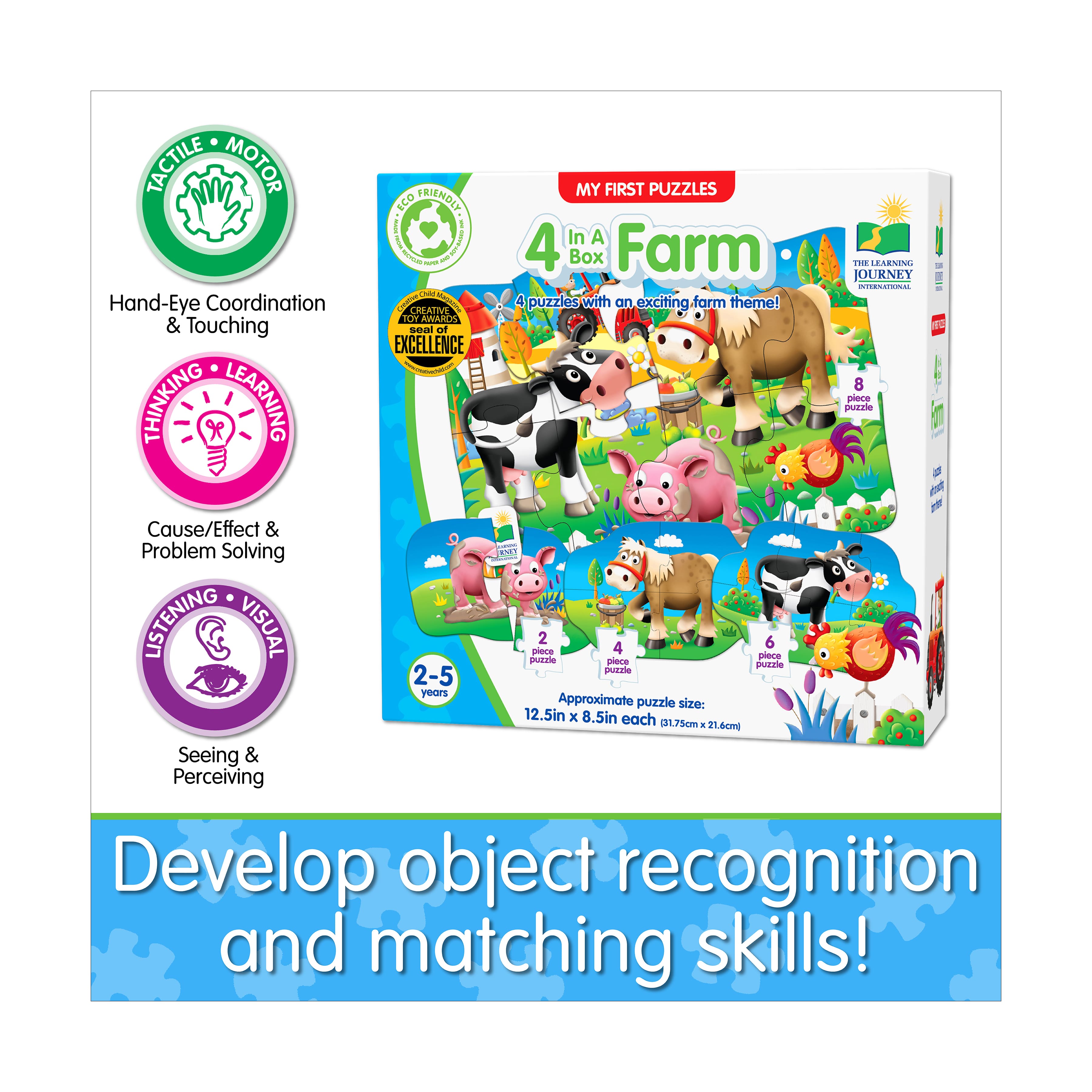 My First Puzzles - 4 In A Box - Farm: 20 Pcs