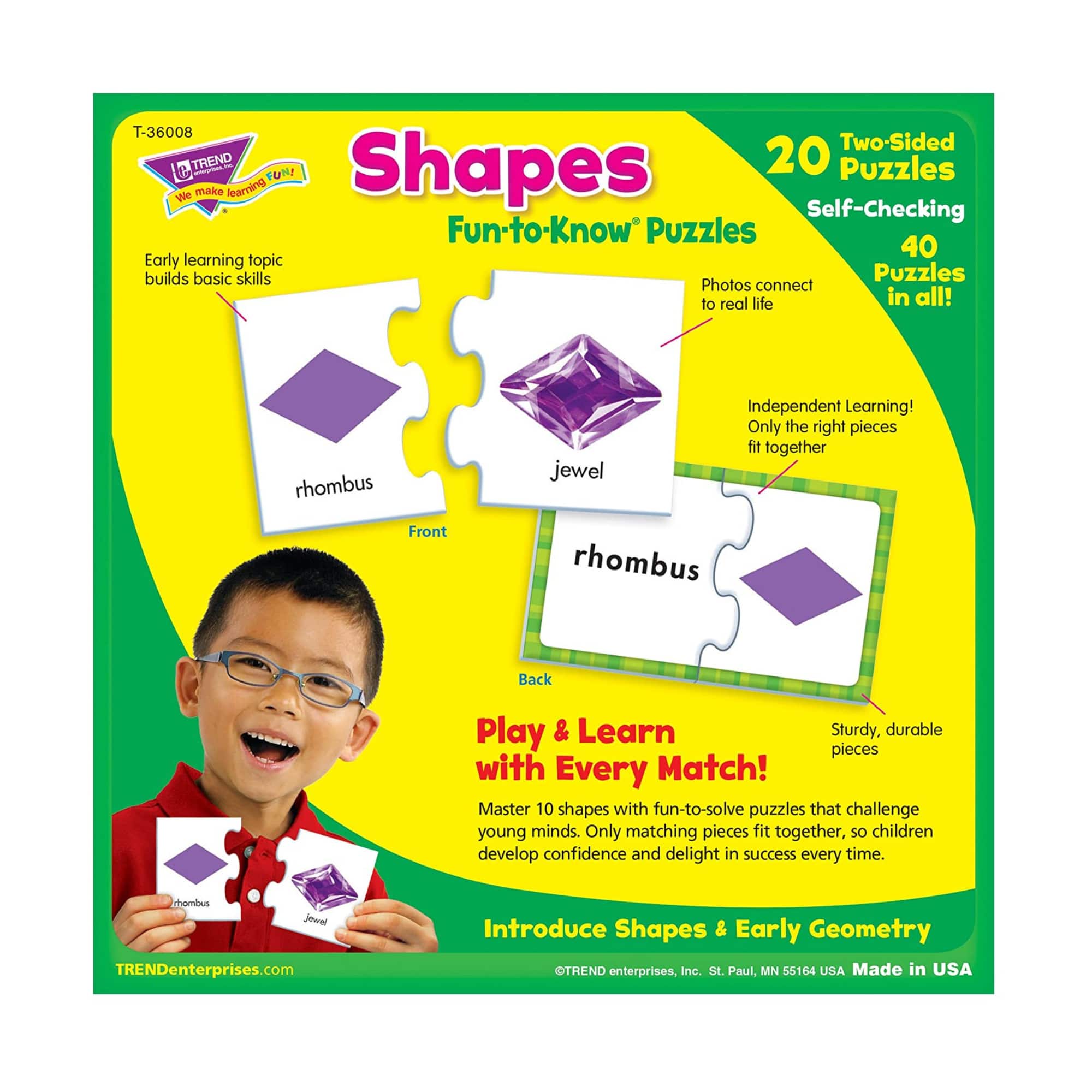 Trend Enterprises&#xAE; Shapes Fun-to-Know Puzzles