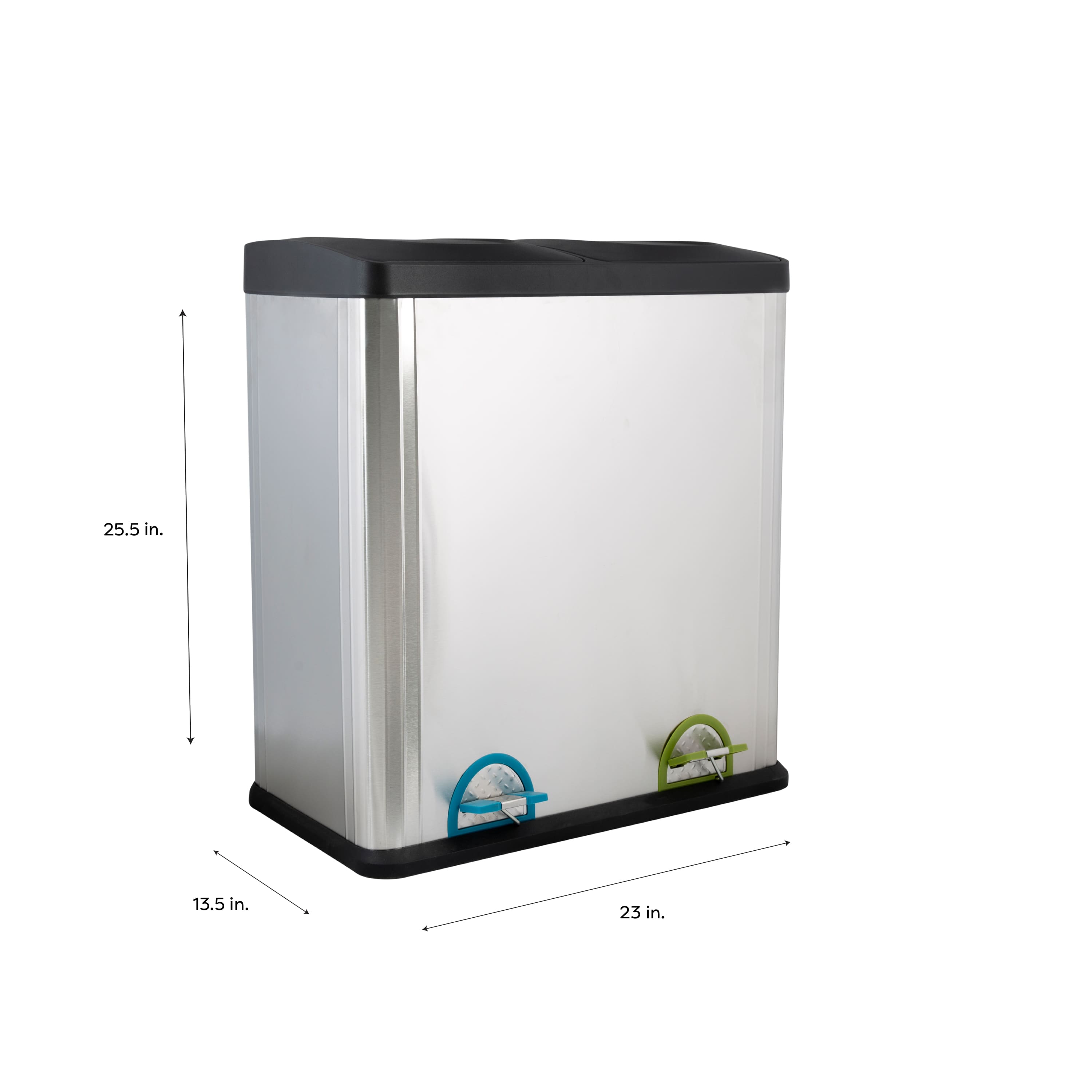 Organize It All Dual Compartment Stainless Recycle Bin