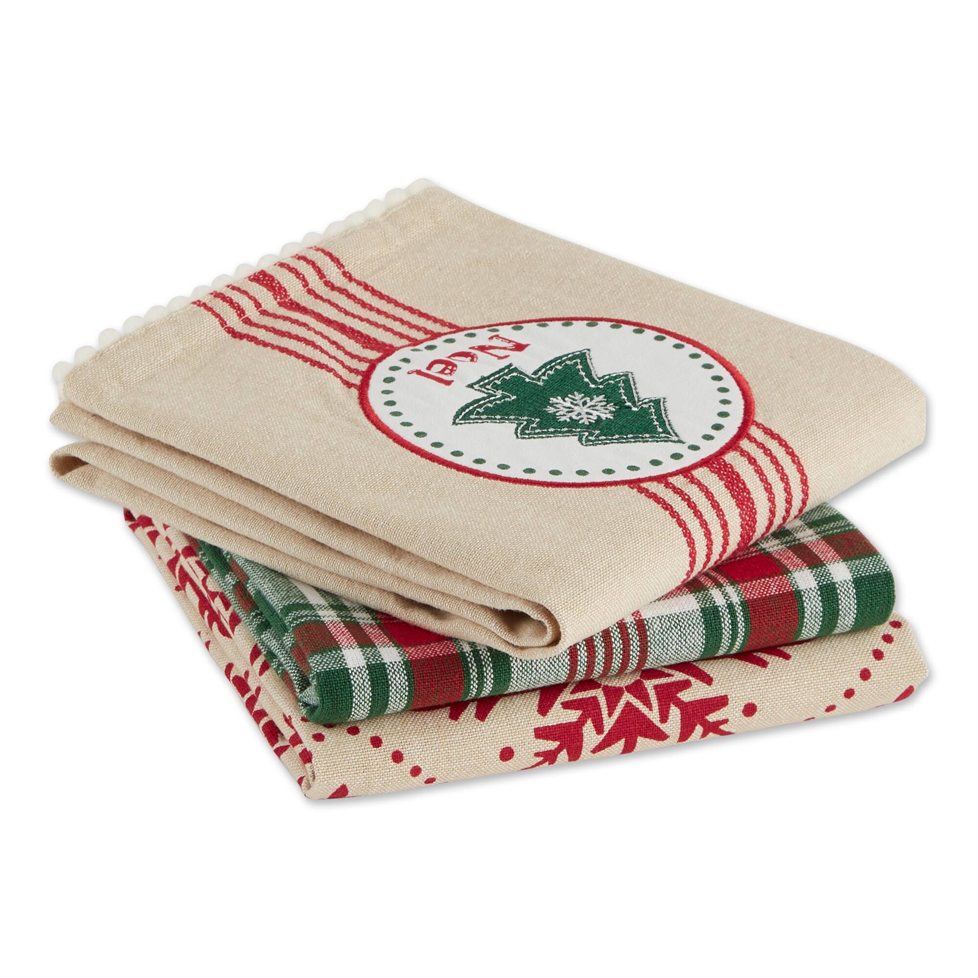 DII® Assorted Noel Tree Dishtowel Set