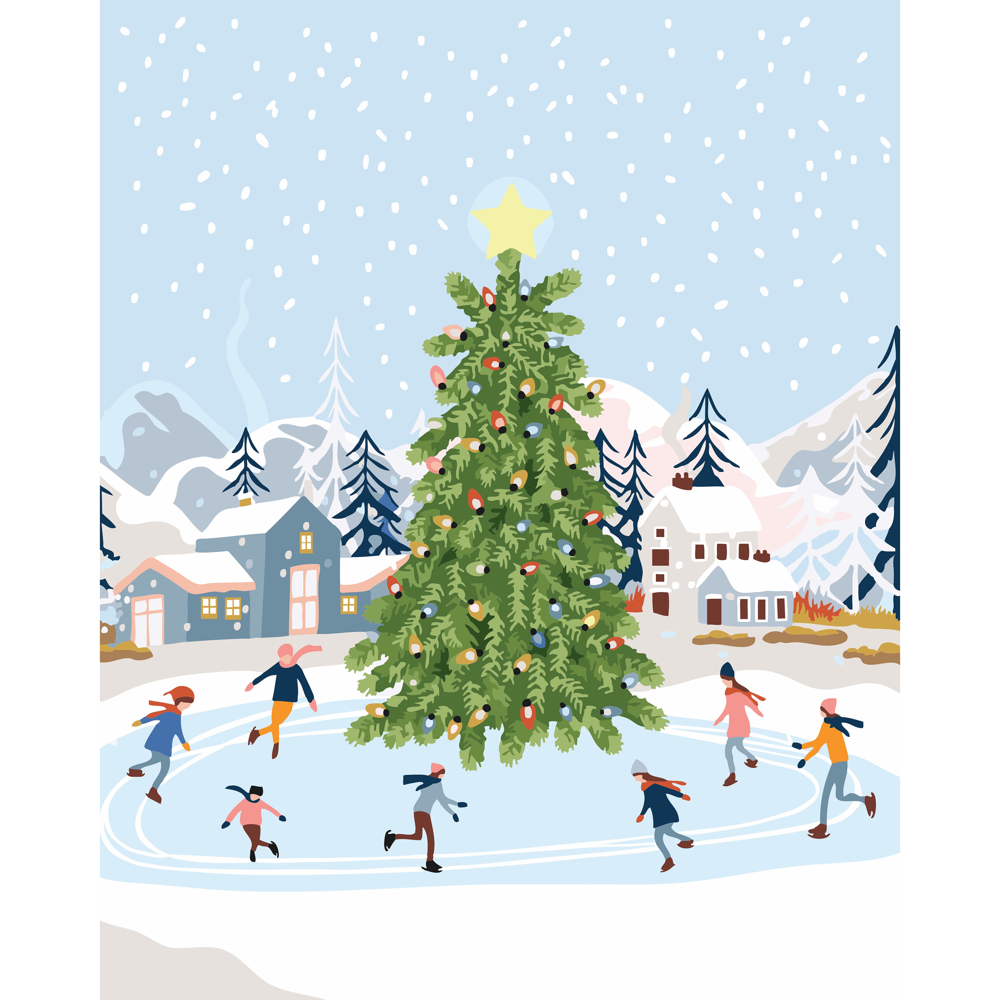 Ice Skating Christmas Paint by Number Kit by Artist&#x27;s Loft&#xAE;