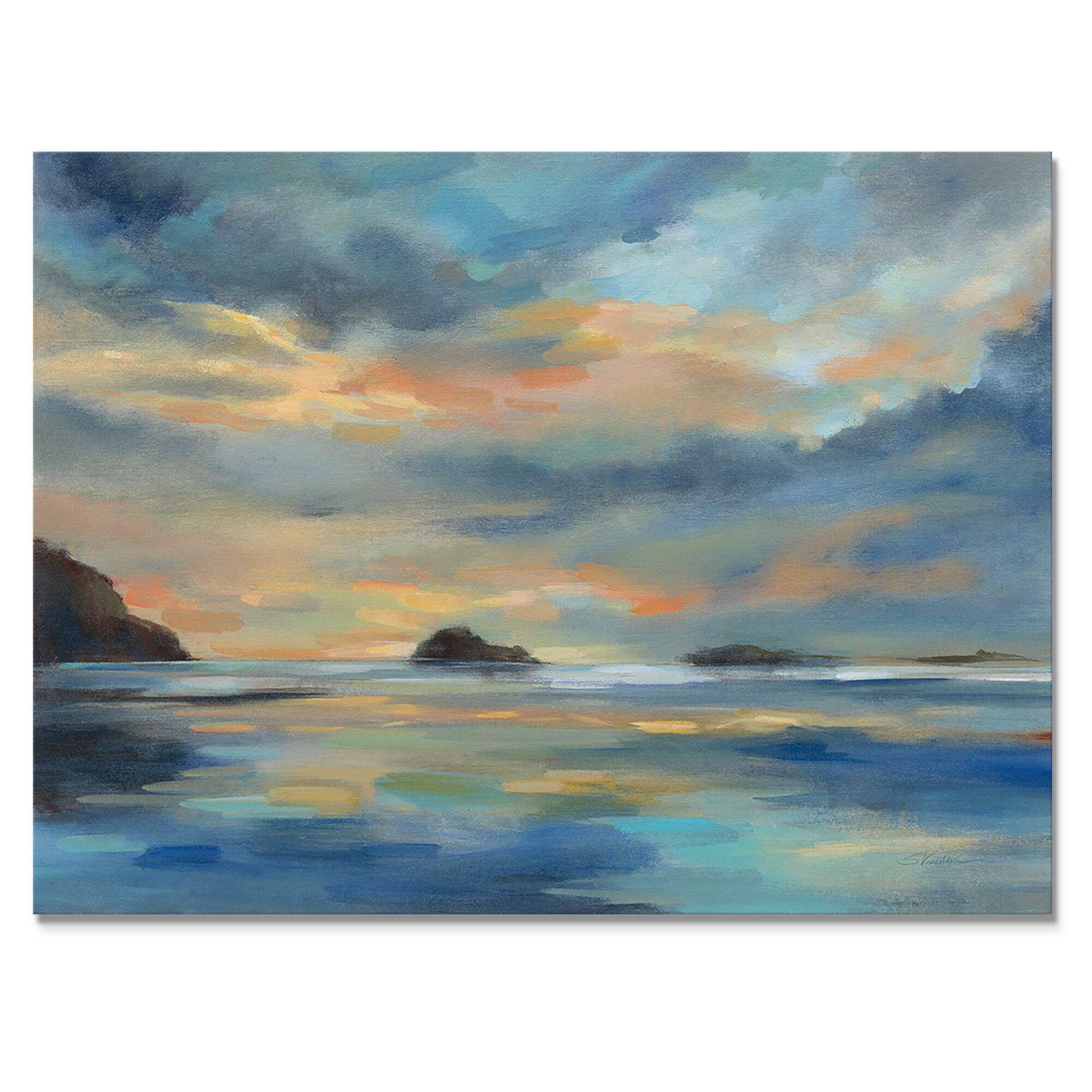  Designart - Pacific Sunset - Cottage Canvas Wall Art