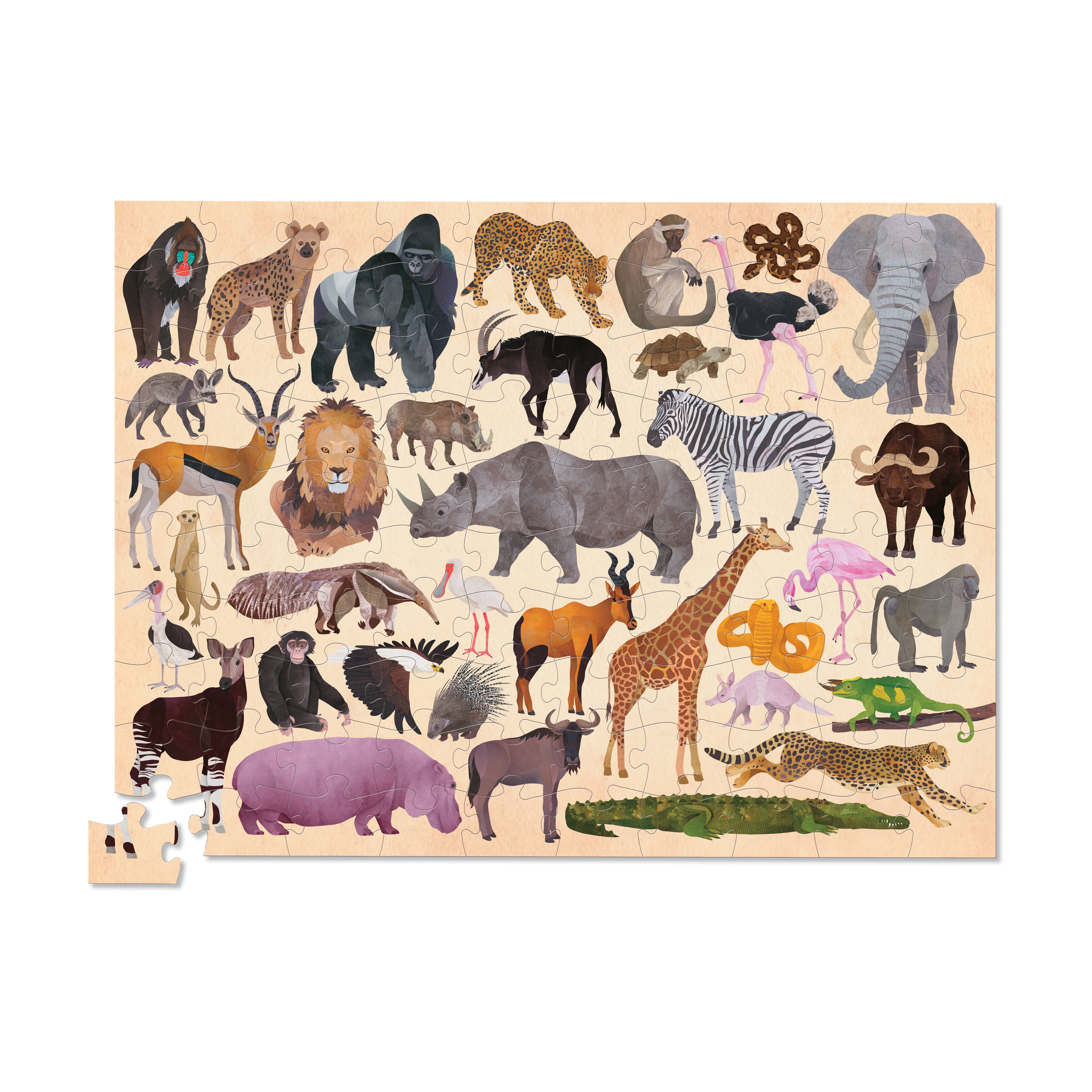Crocodile Creek® Thirty-Six Wild Animals 100 Piece Jigsaw Puzzle