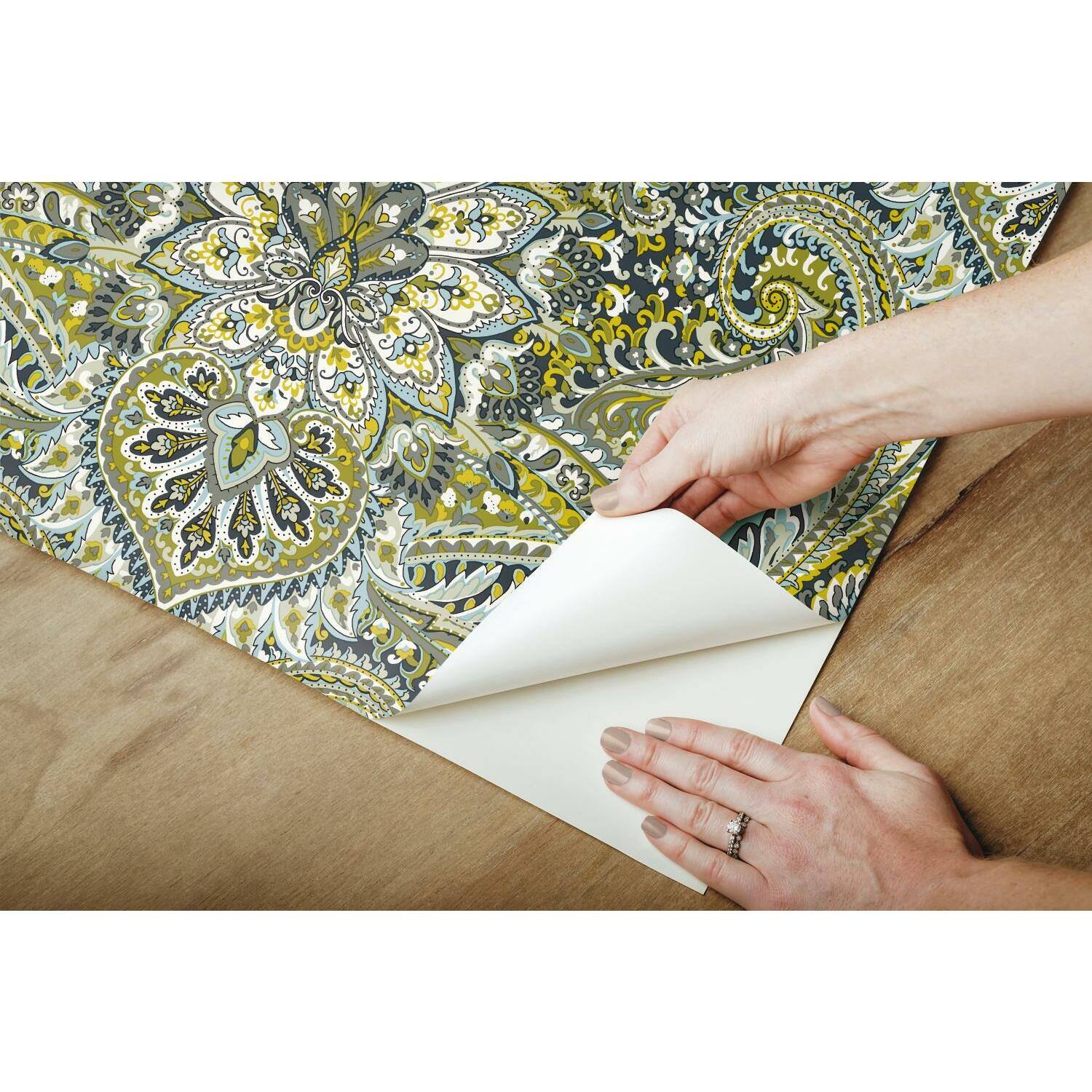 RoomMates Swept Away Green Peel &#x26; Stick Wallpaper