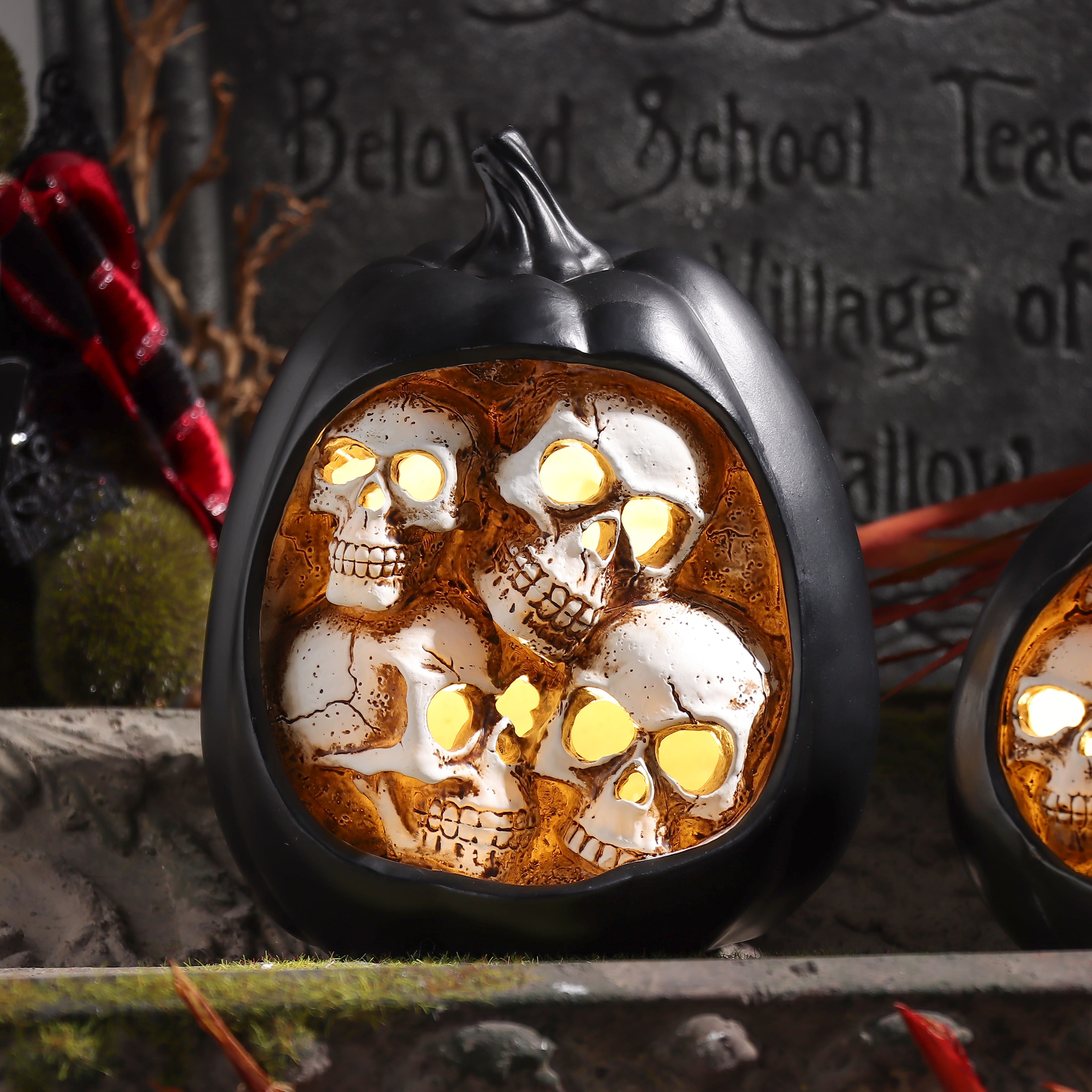 7&#x22; Skull Pumpkin LED Tabletop Accent by Ashland&#xAE;