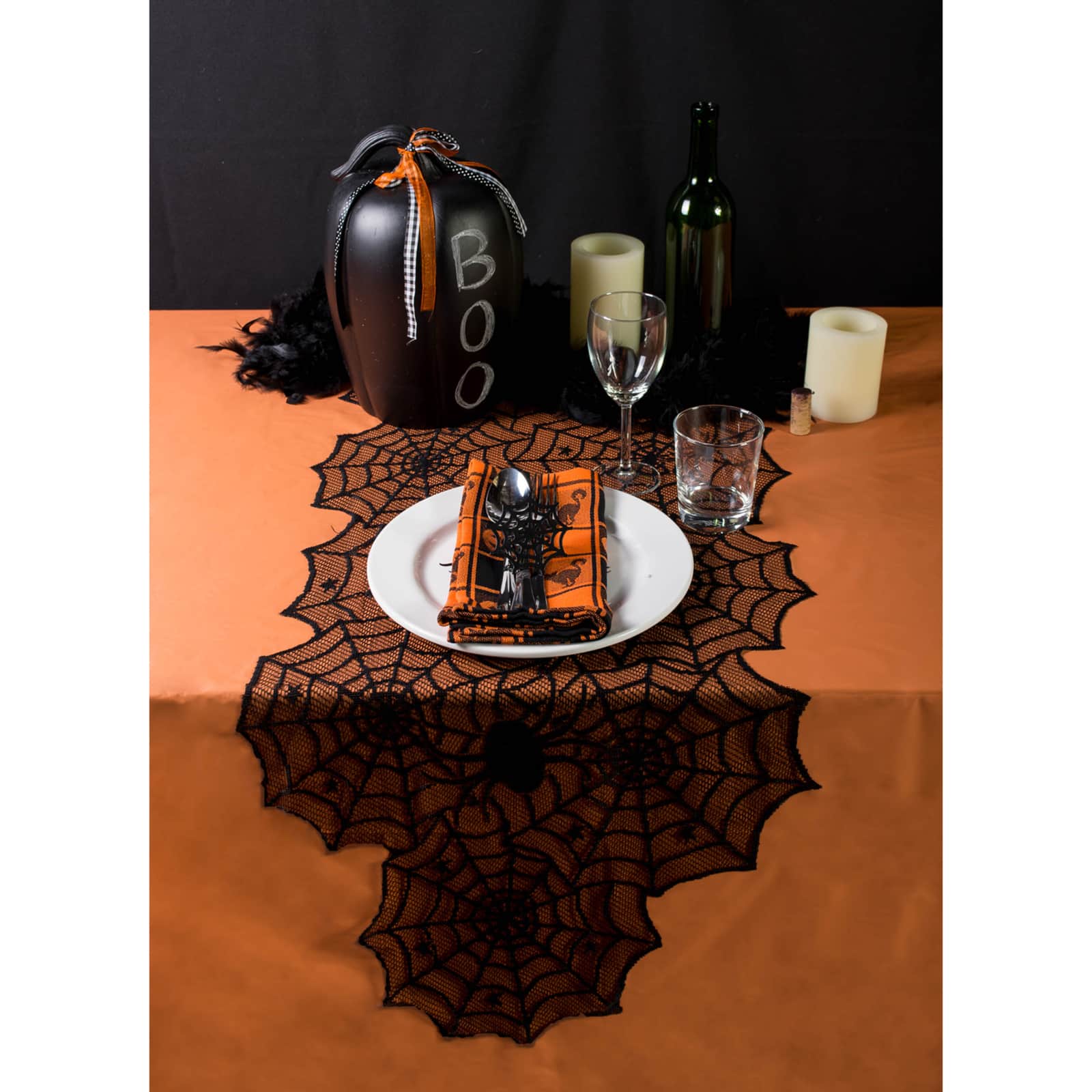 DII&#xAE; 72&#x22; Halloween Lace Table Runner