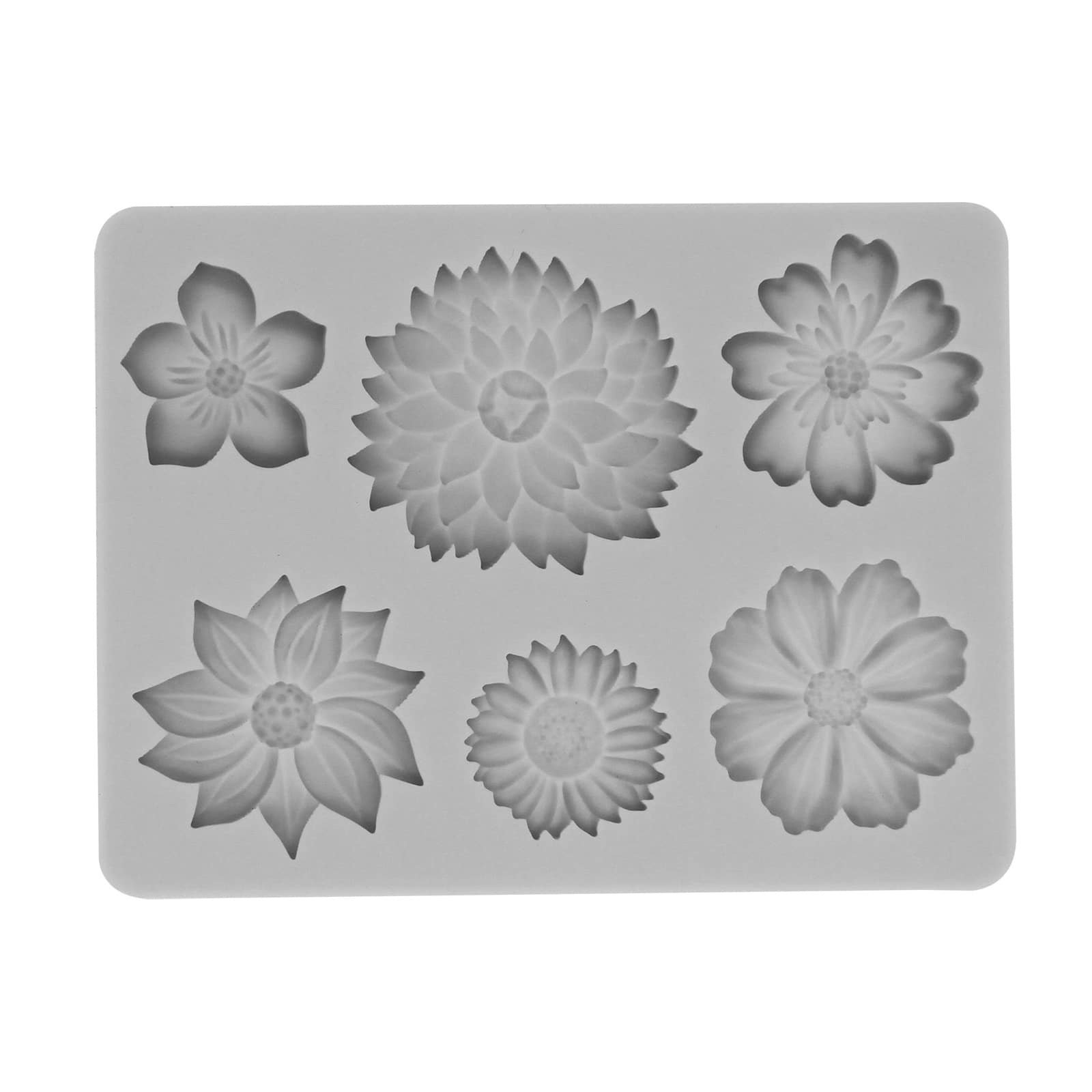 Gray Flower Silicone Fondant Mold by Makery&#x2122;