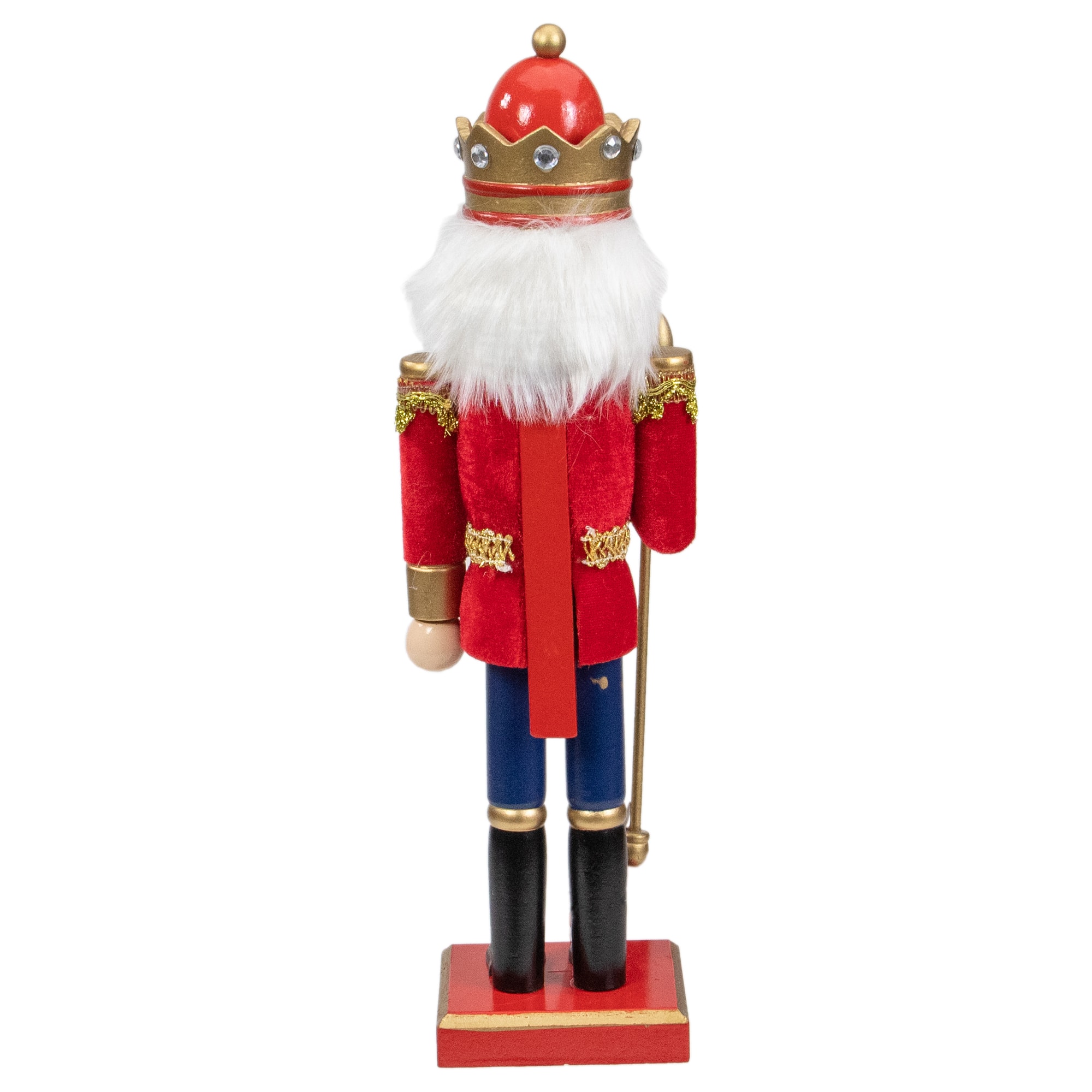 14" Wooden Nutcracker King with Scepter