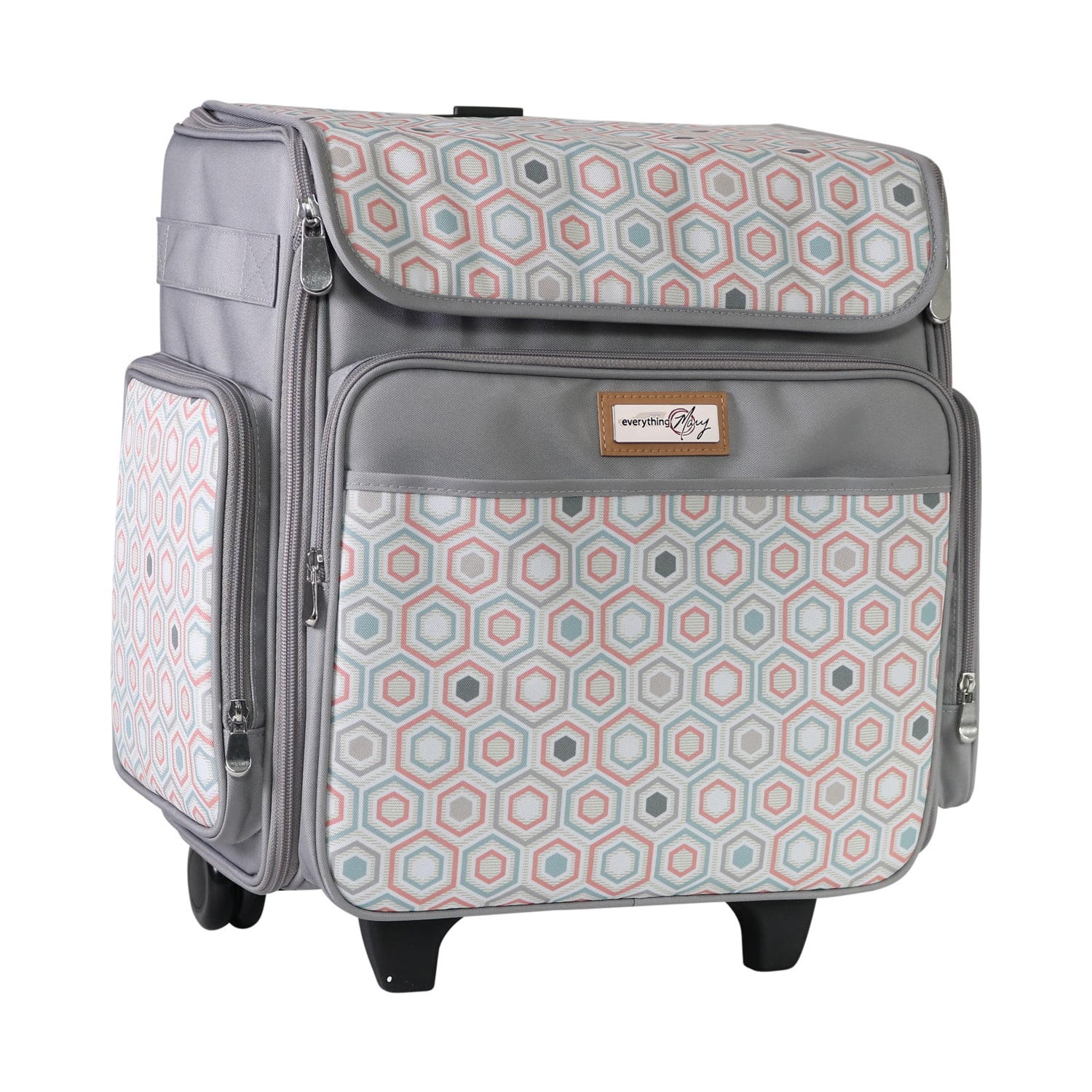 Everything Mary Gray Hexagon Rolling Scrapbook Storage Tote
