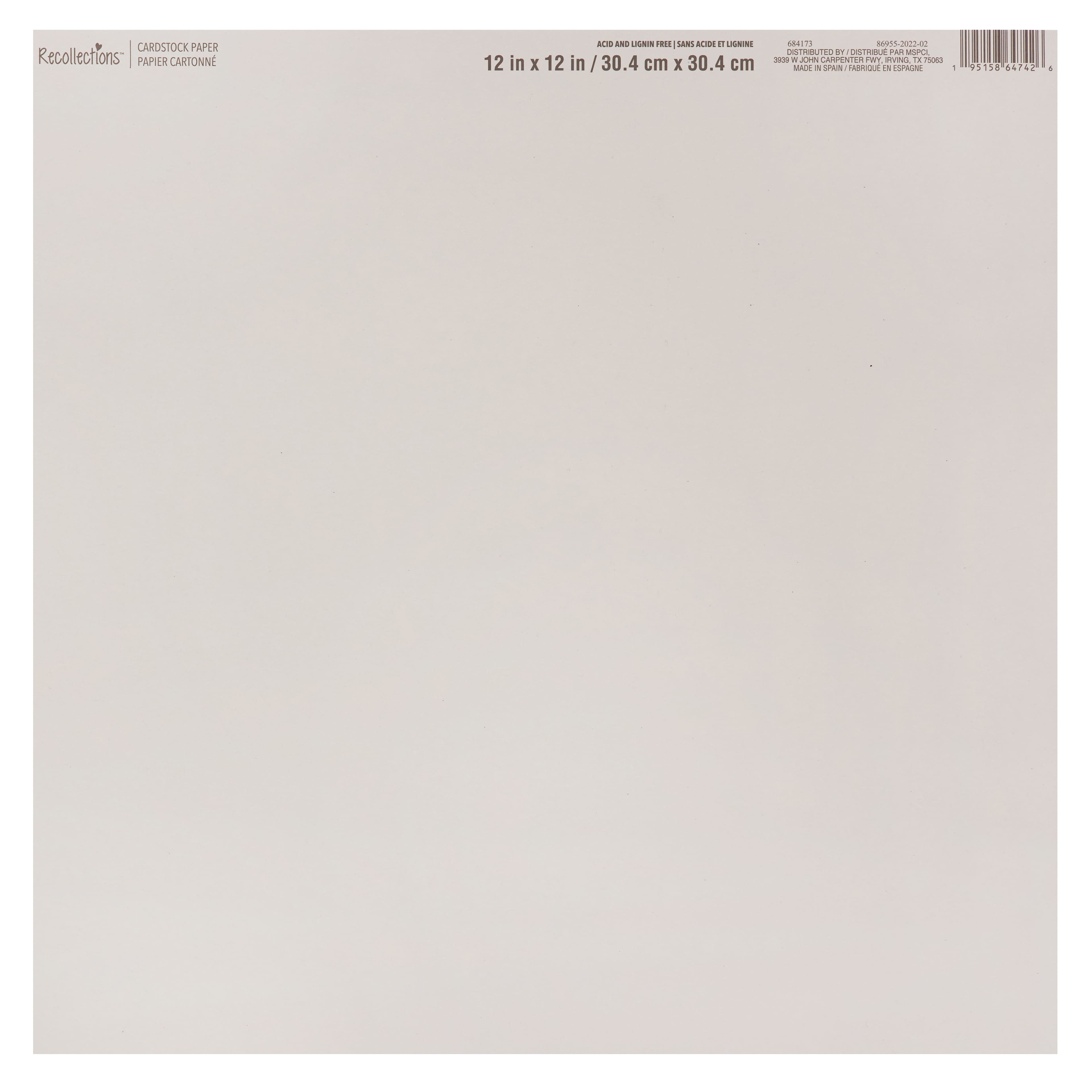 60 Pack: Smooth Solid Cardstock Paper by Recollections™, 12" x 12"