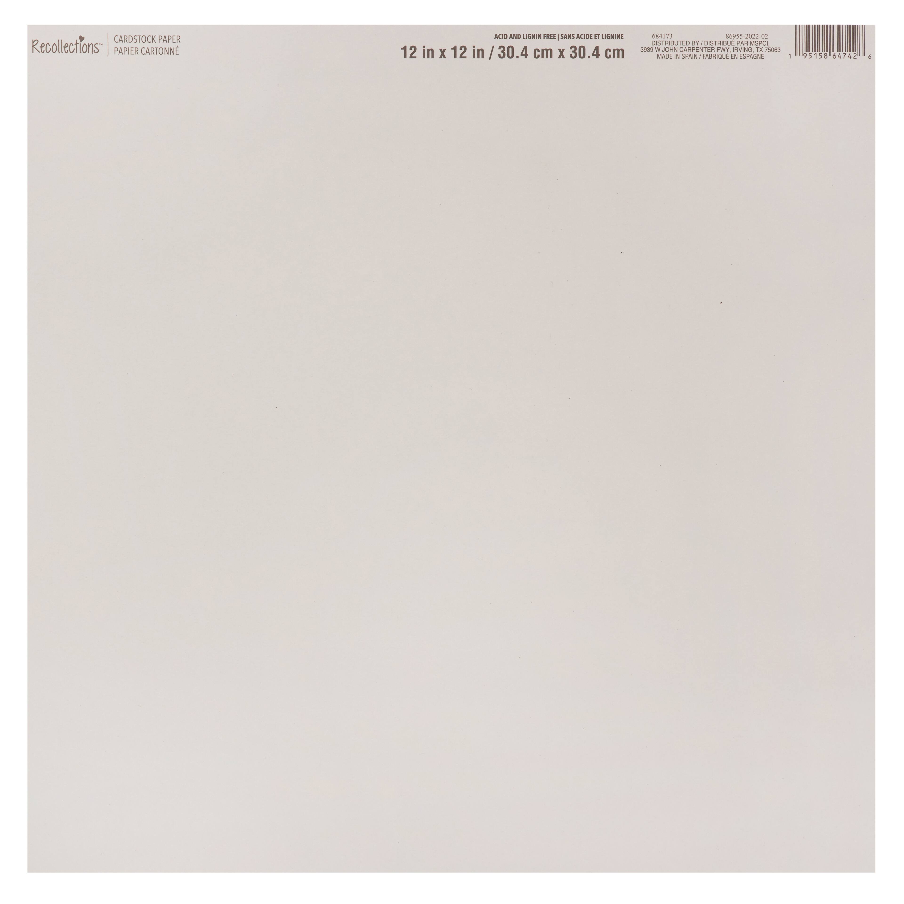 Smooth Solid Cardstock Paper by Recollections™, 12" x 12"