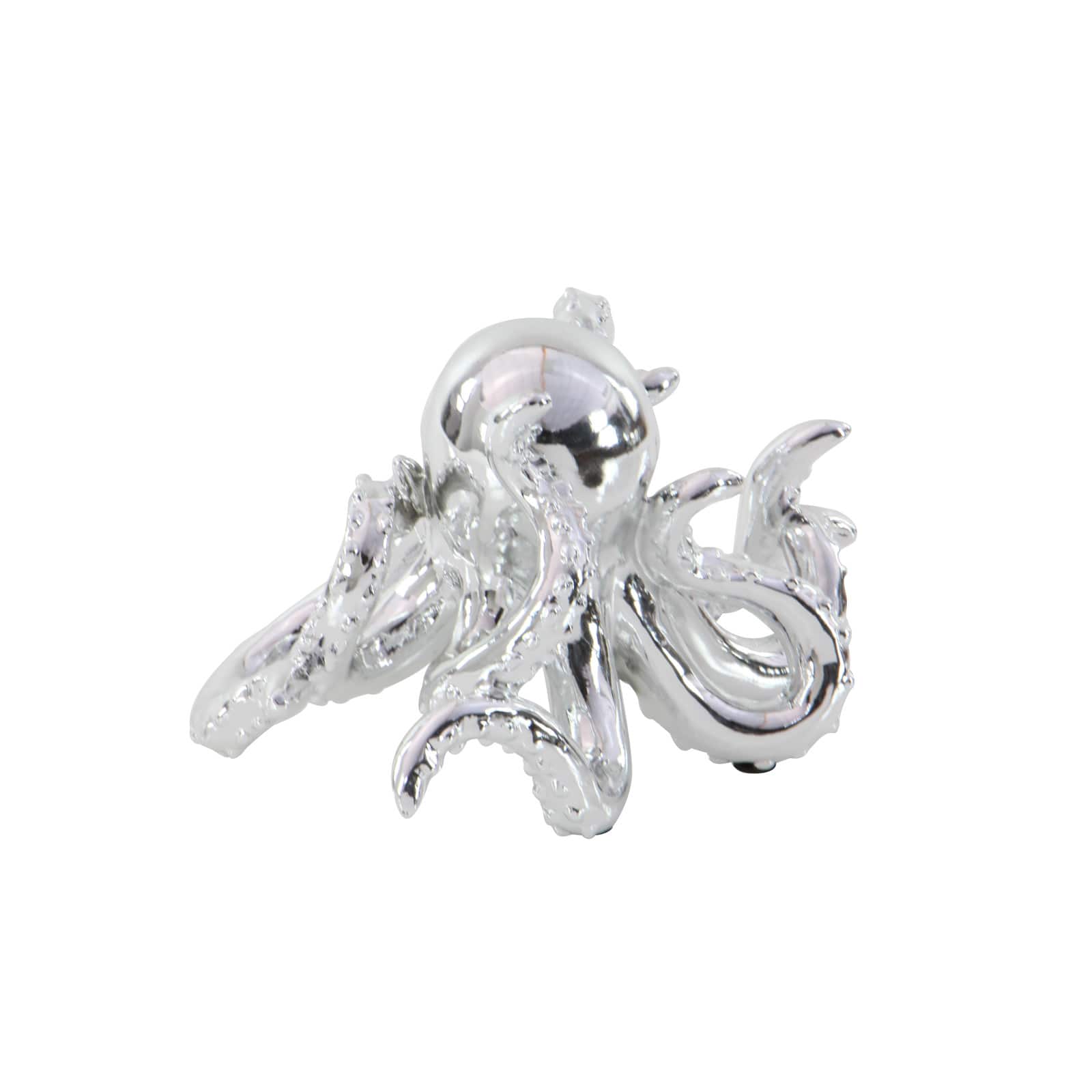 12&#x22; Silver Coastal Octopus Sculpture