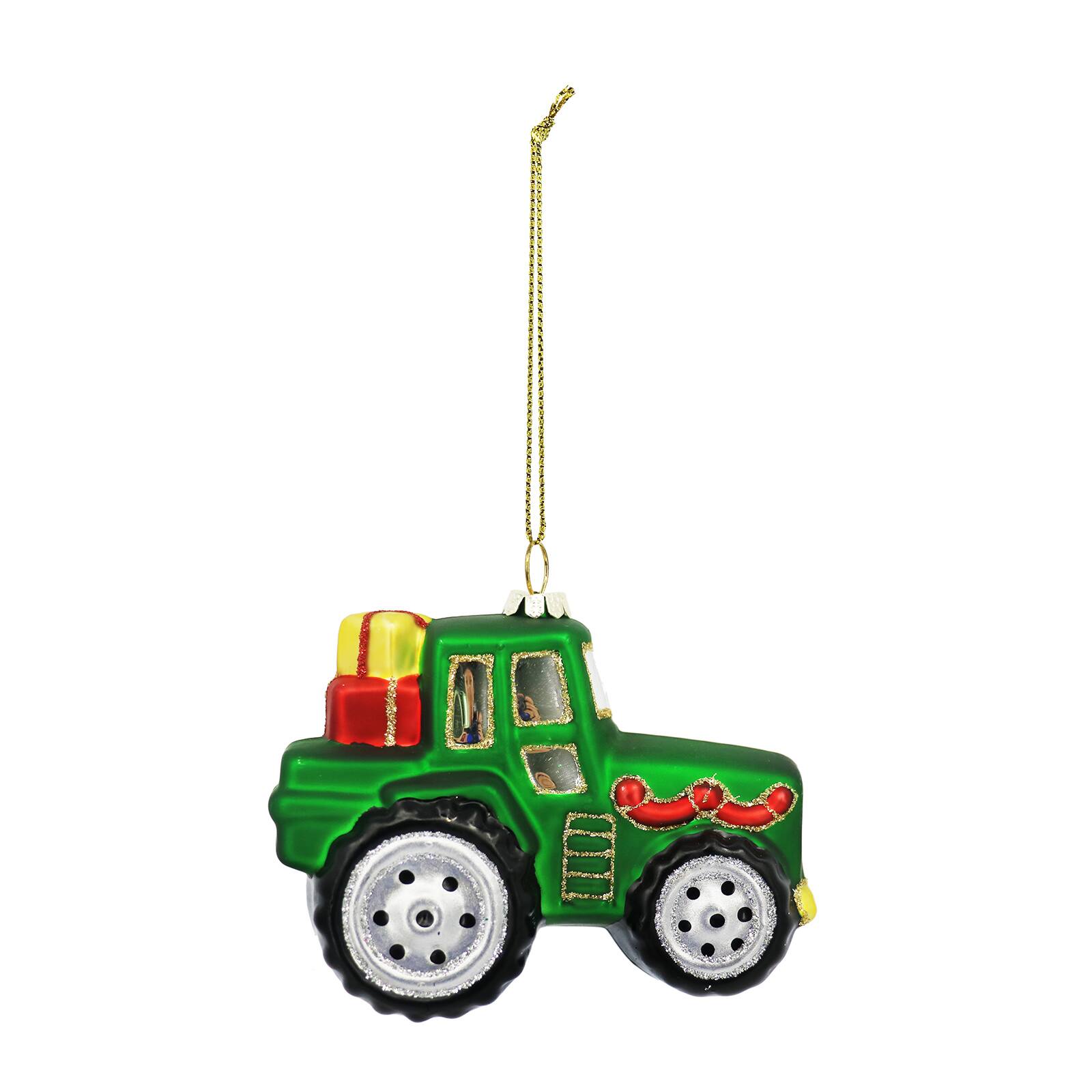 Ornement de tracteur en verre vert de 10,2 cm d&#x27;Ashland