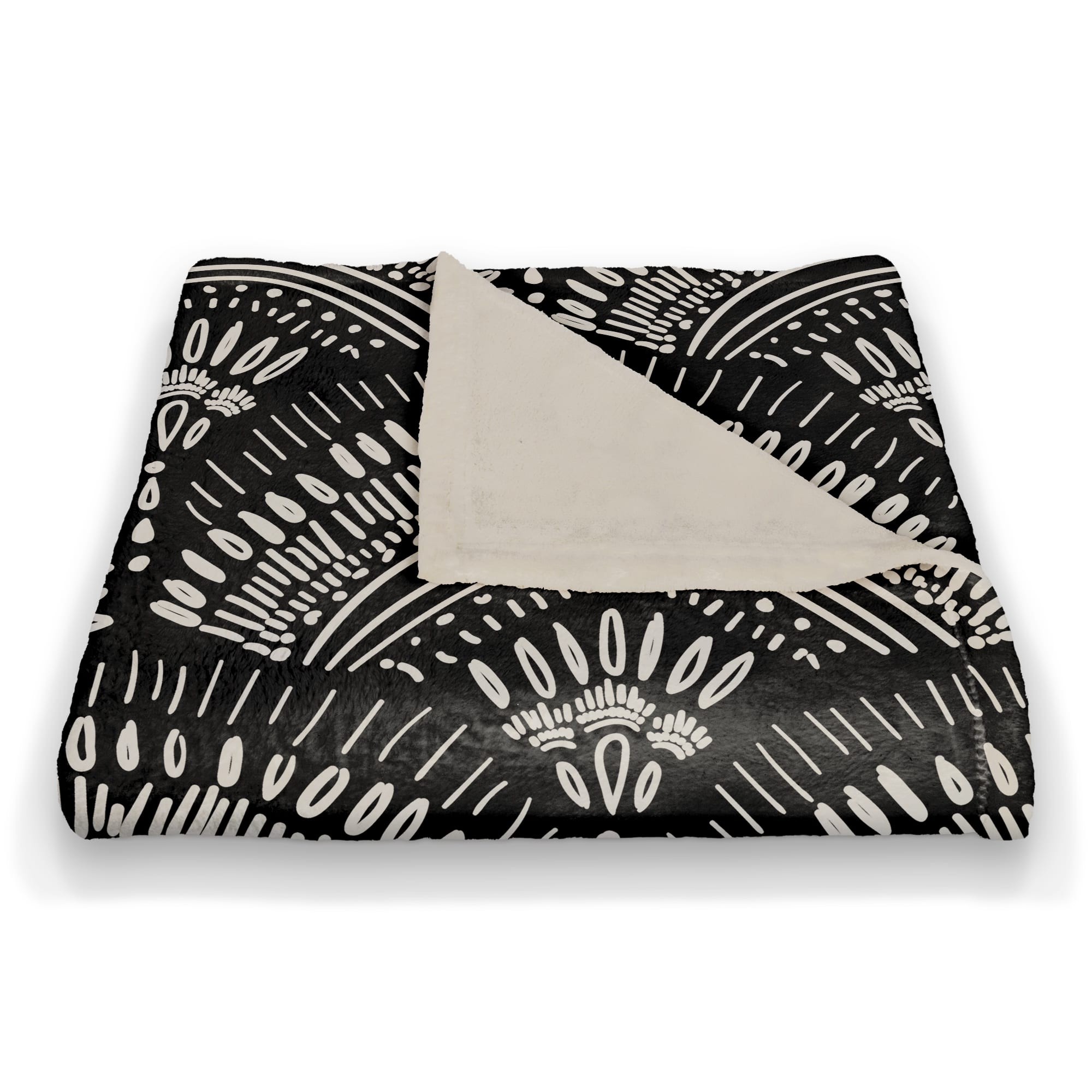 50" x 60" Bohemian Sketch Pattern Coral Fleece Blanket