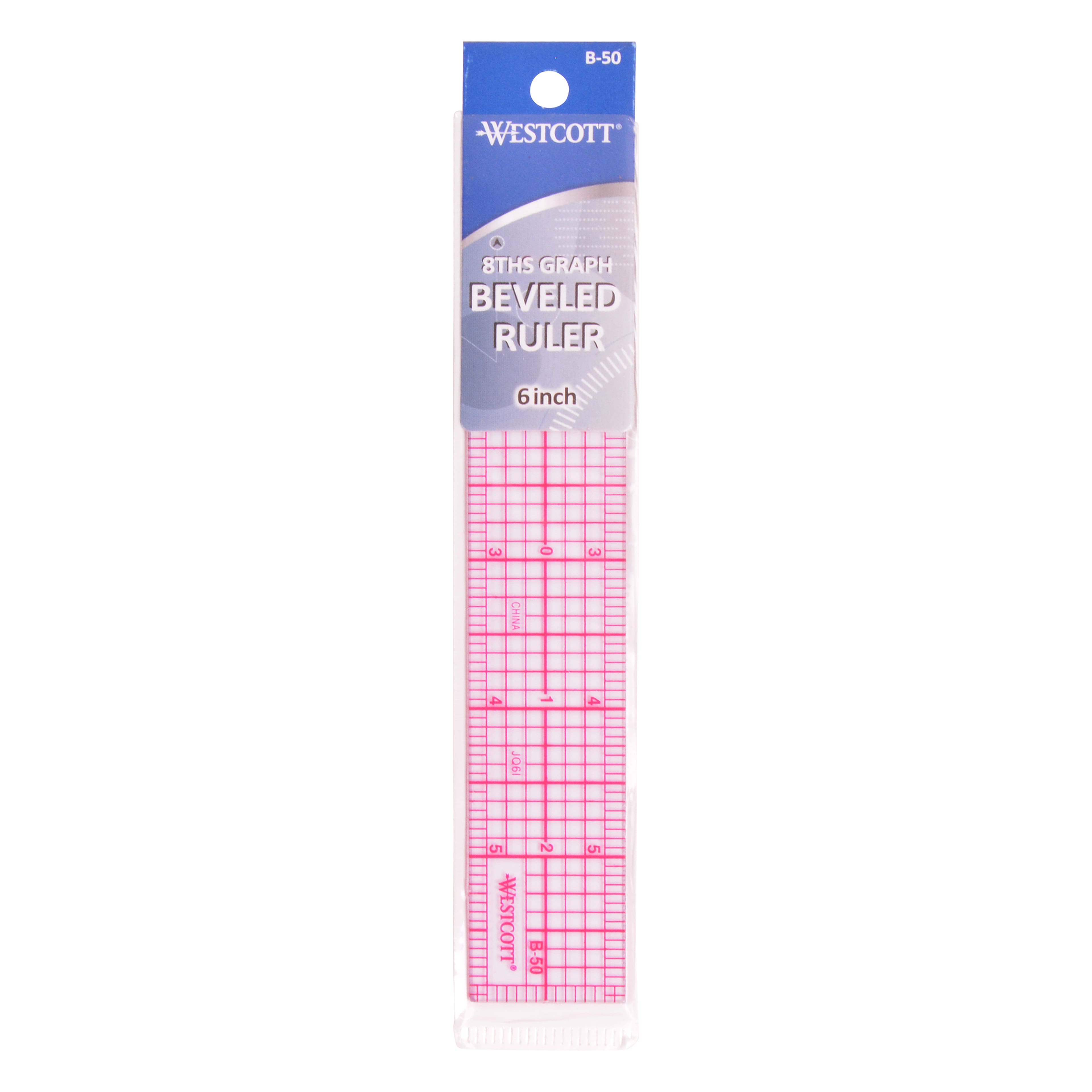 Westcott&#xAE; 8ths Clear Beveled Ruler