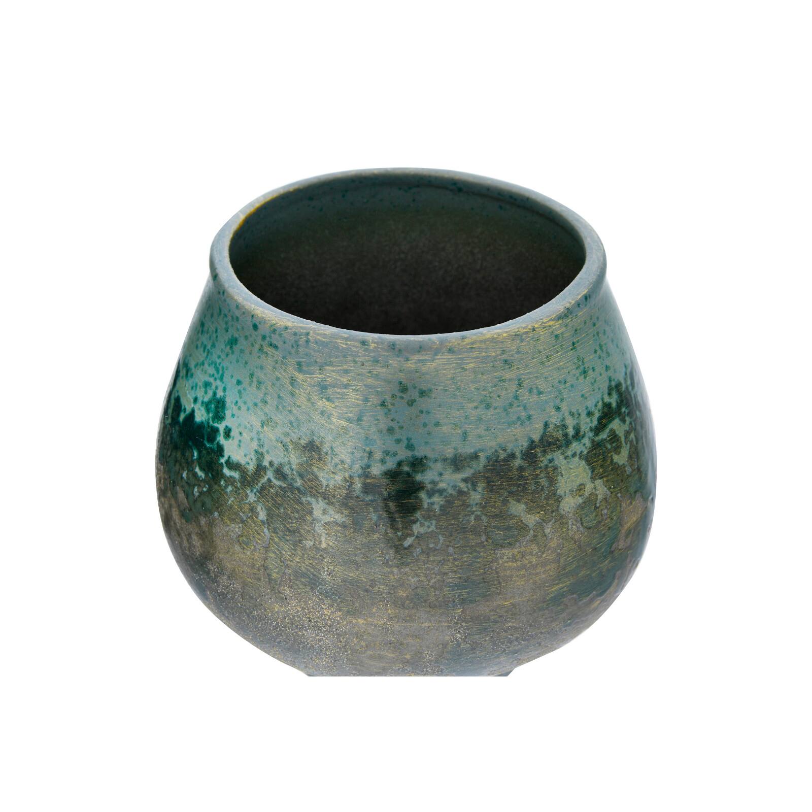 Hello Honey® 6" Iridescent Green Glaze Stoneware Planter