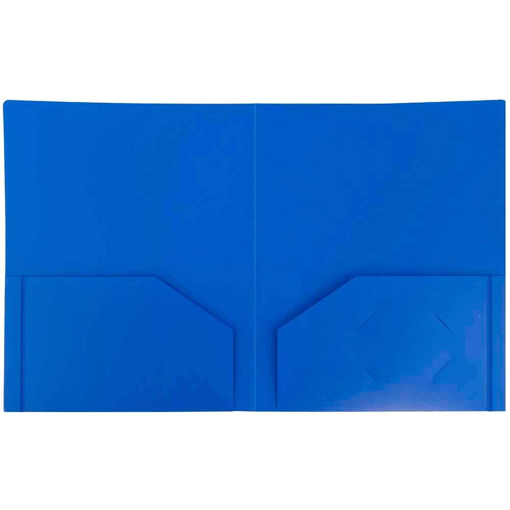 JAM Paper Heavy Duty Plastic 2-Pocket Folders, 6ct.