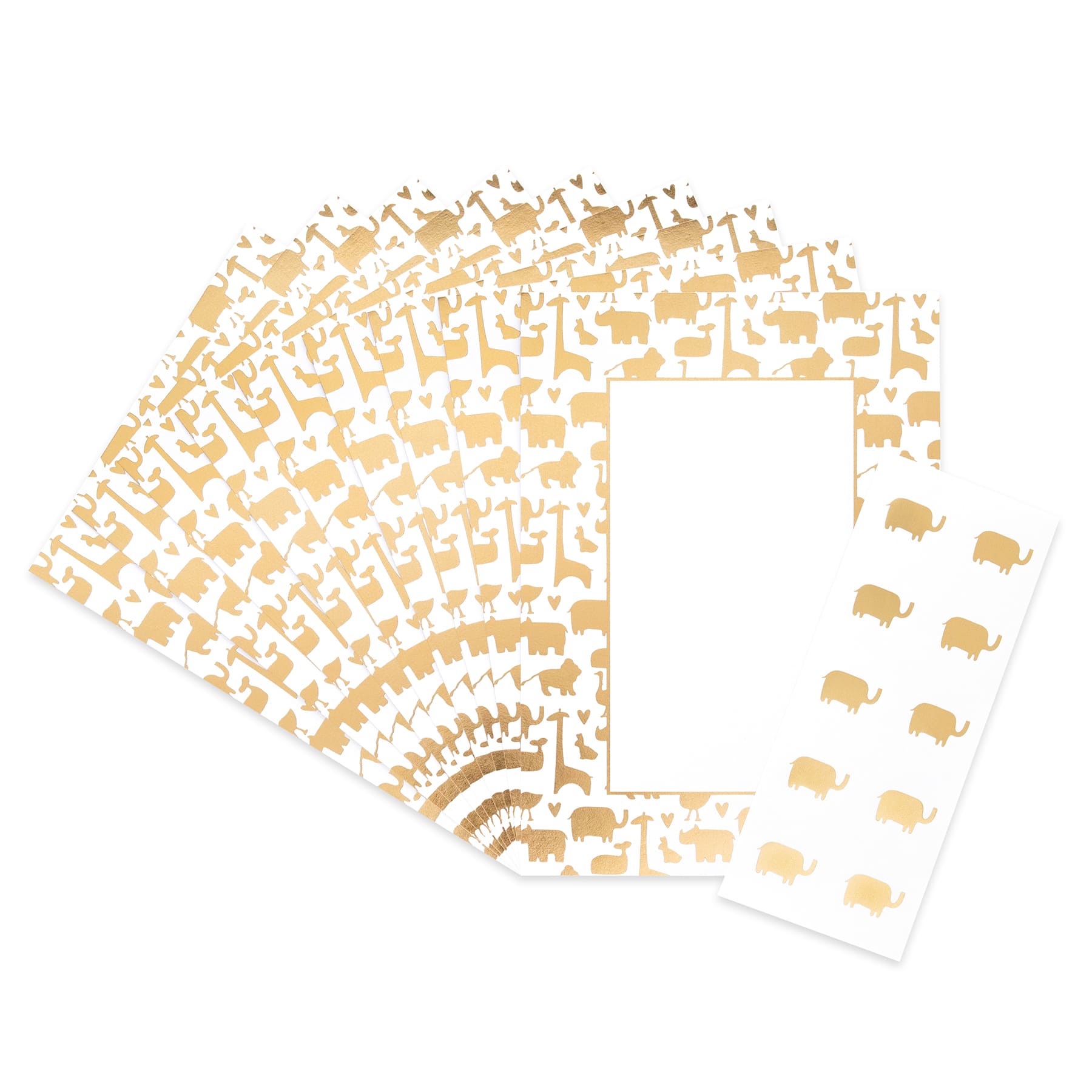 Gold Animals Flat Cards &#x26; Envelopes by Recollections&#x2122;, 5&#x22; x 7&#x22;