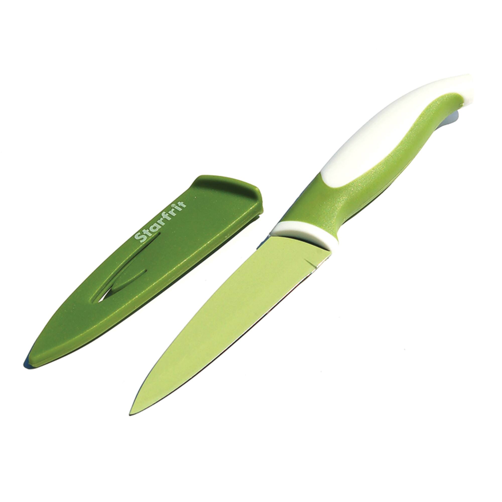 Starfrit 3.5" Green Paring Knife with Integrated Sharpening Sheath