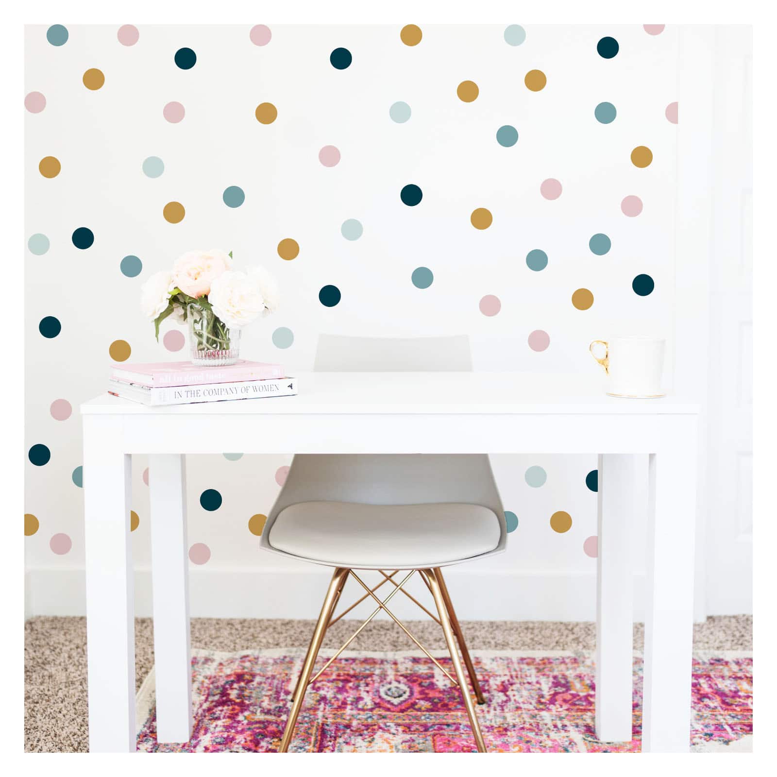 RoomMates Pink, Yellow &#x26; Blue Dot Peel &#x26; Stick Wall Decals